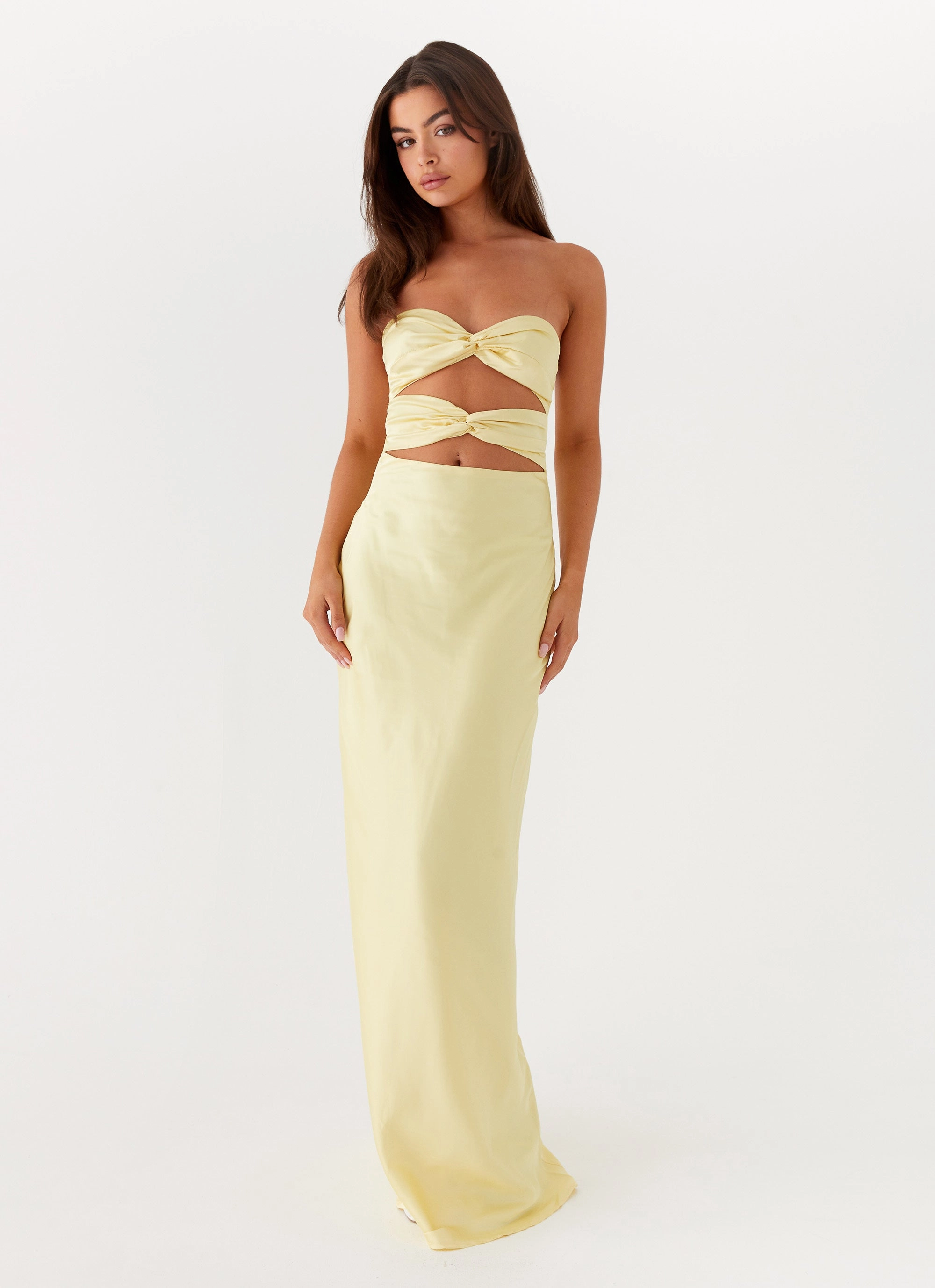 Airy Comfort Tianna Strapless Maxi Dress - Yellow