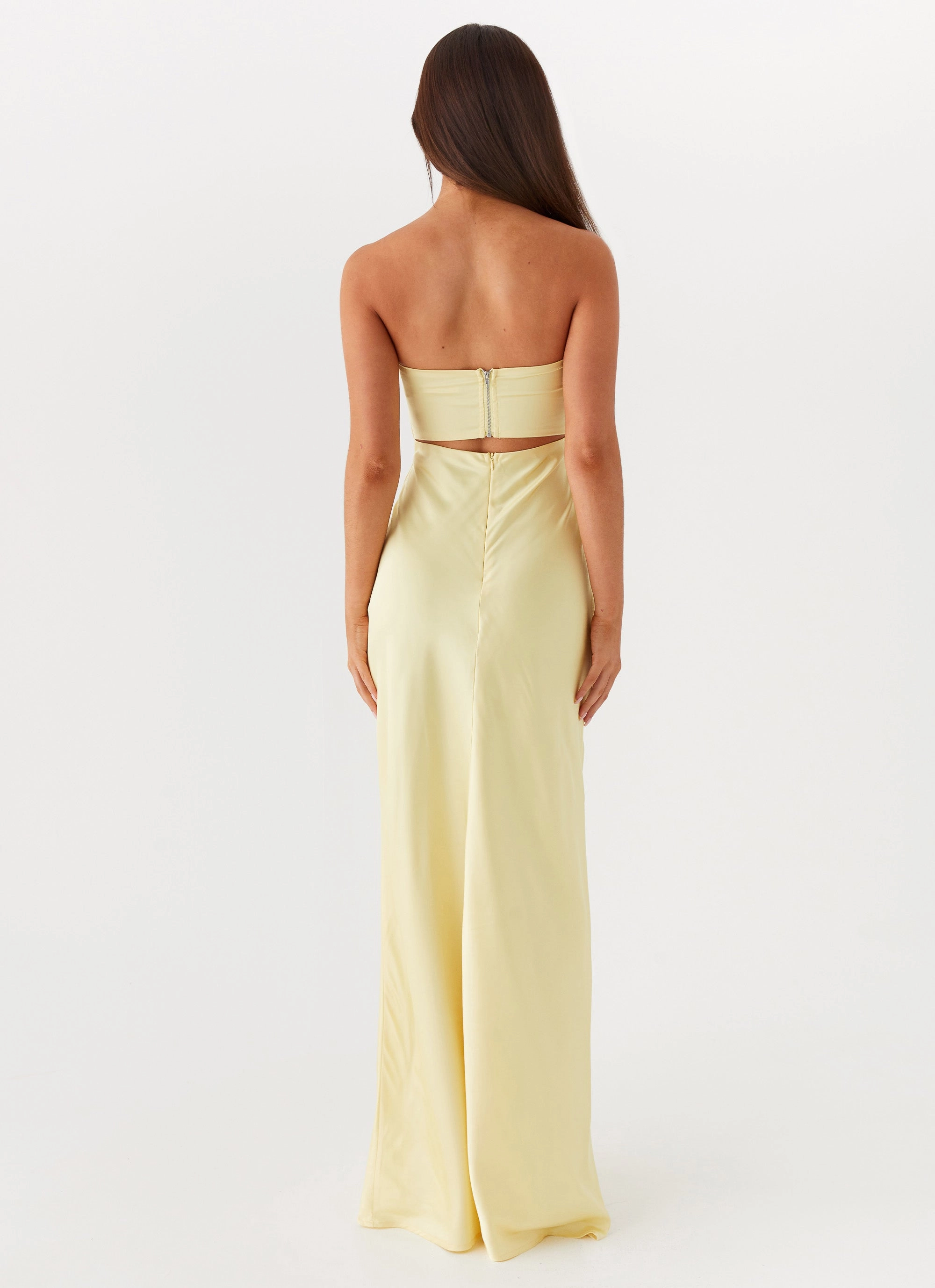 understated look Tianna Strapless Maxi Dress - Yellow