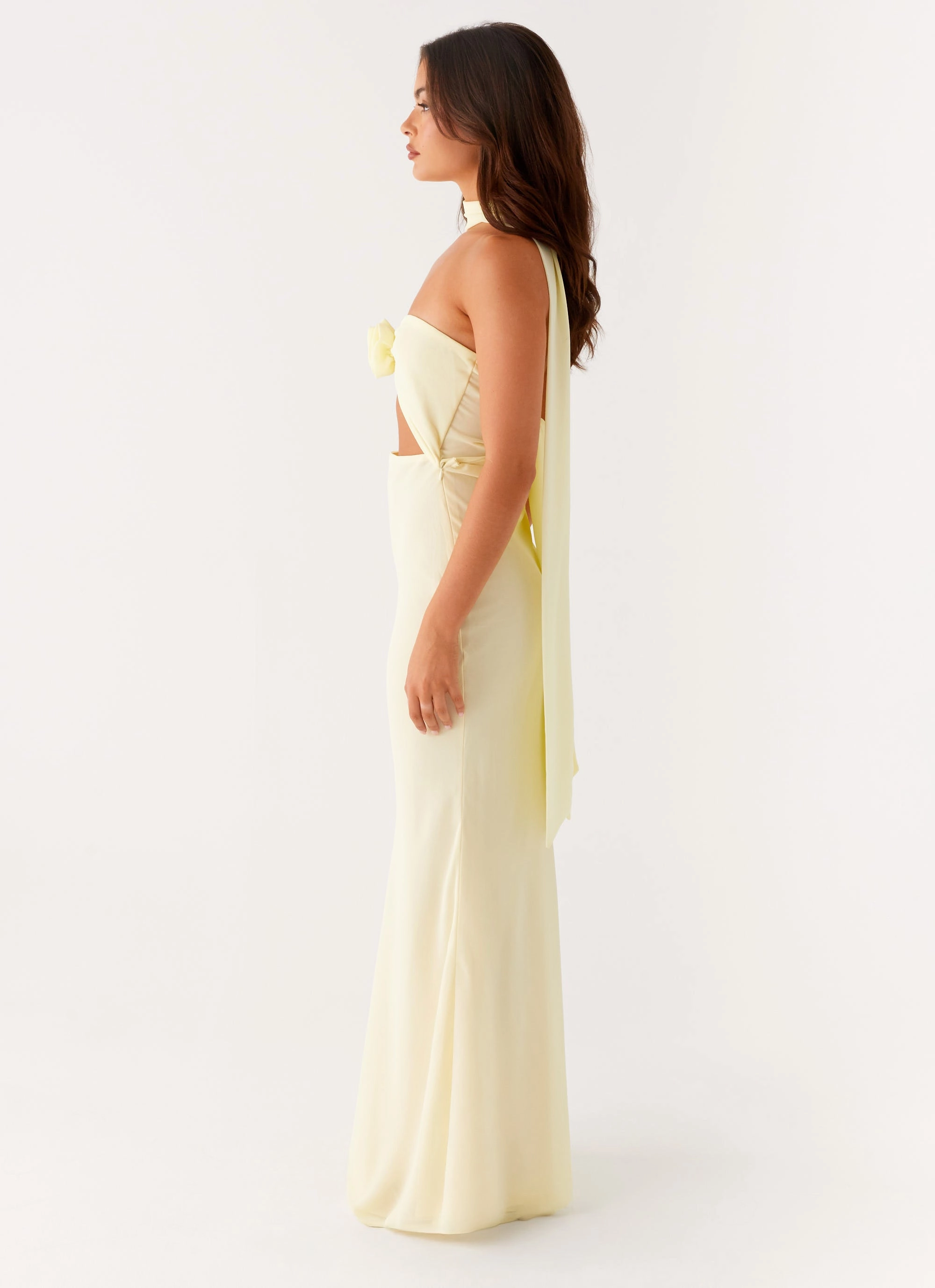 New Light Maxi Dress - Yellow Checkered Style