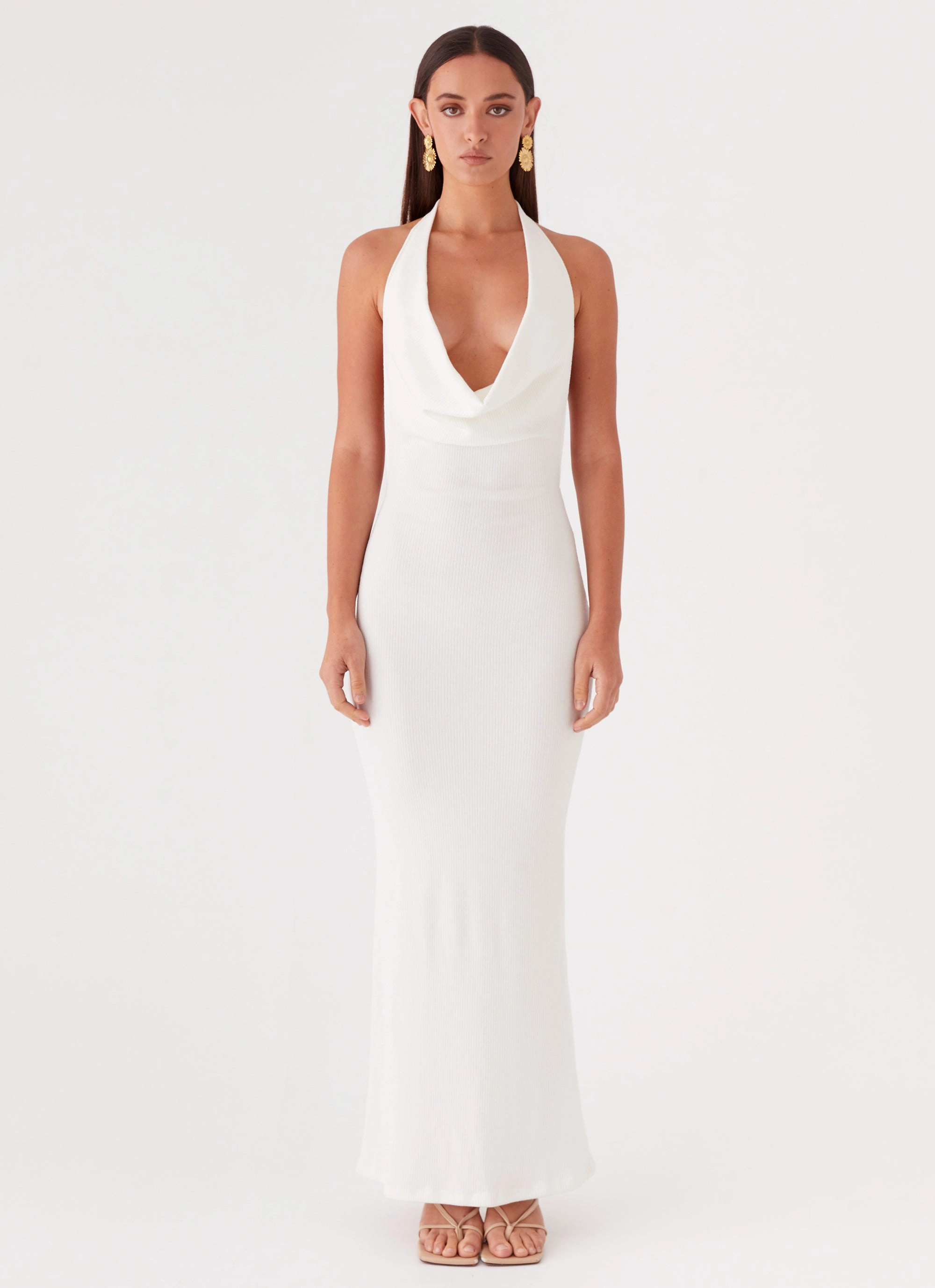Anella Maxi Dress - White Flattering Shape