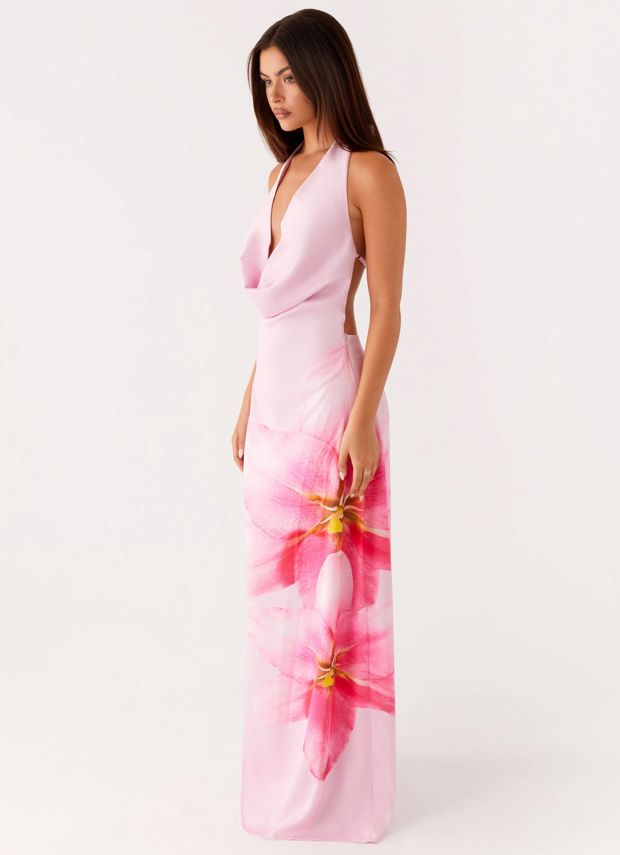 Cool Finish Bryony Cowl Maxi Dress - Pink