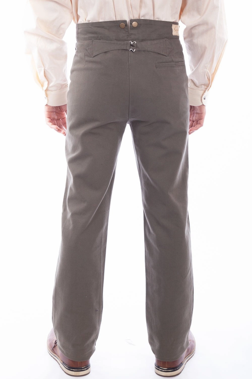 Scully Mens Khaki 100% Cotton 1800s High Rise Pants Soft Structure QuickDryTech