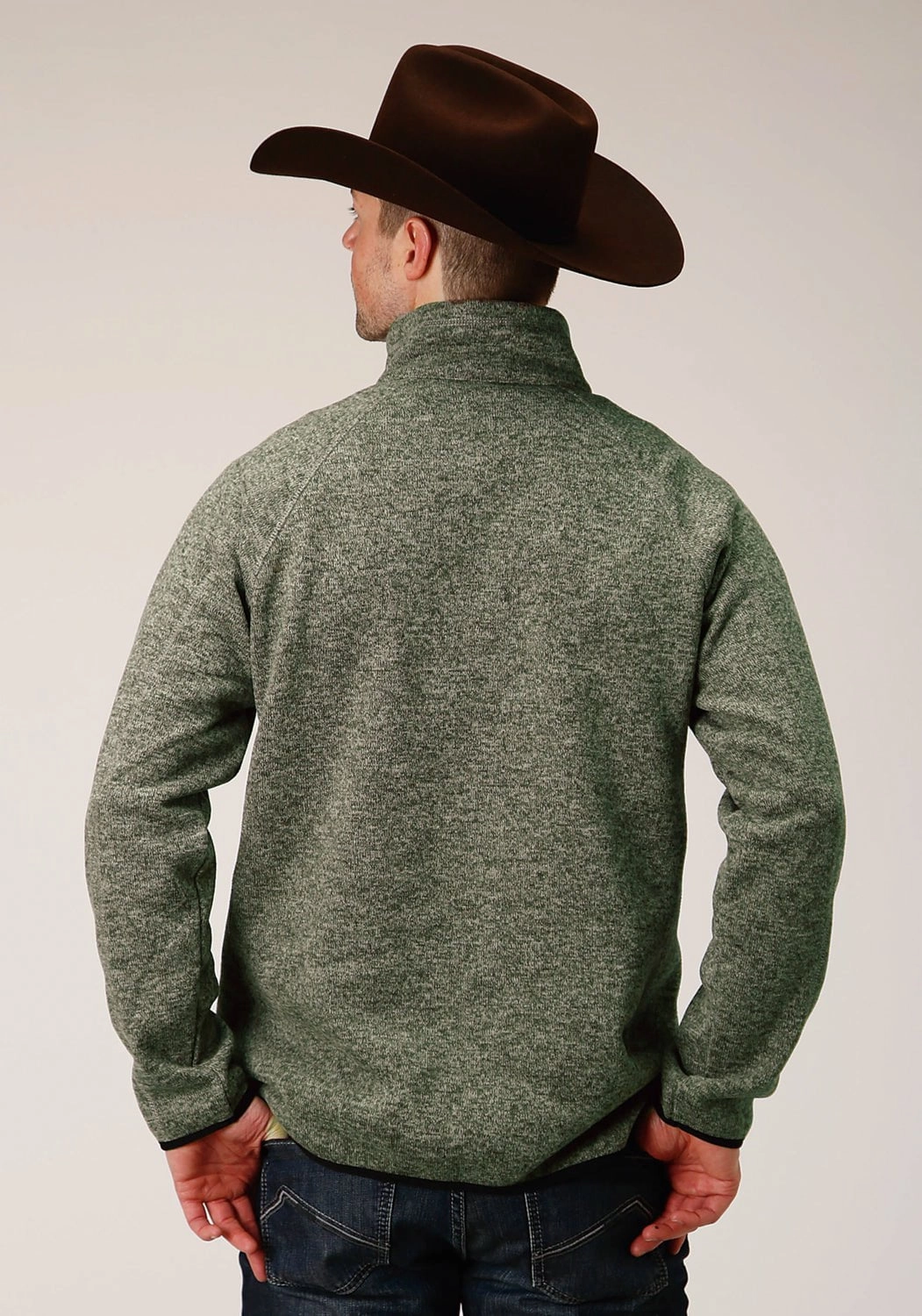 Statement Maker Quick Dry Technology Stetson Mens Green Polyester Bonded Knit Sweater