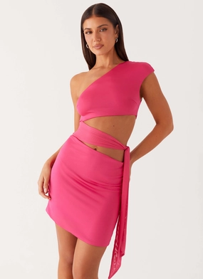 Amara Mini Dress - Hot Pink Seasonal Layer