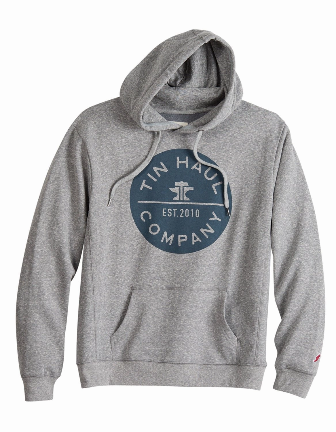 SoftshellMaterial Tin Haul Mens Circle Logo Grey Cotton Blend Hoodie