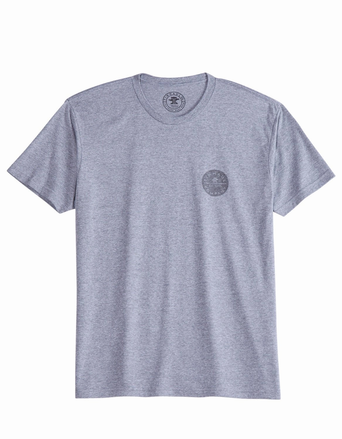 SeamFreeShoulders Tin Haul Mens Company Circle Grey Poly/Cotton S/S T-Shirt
