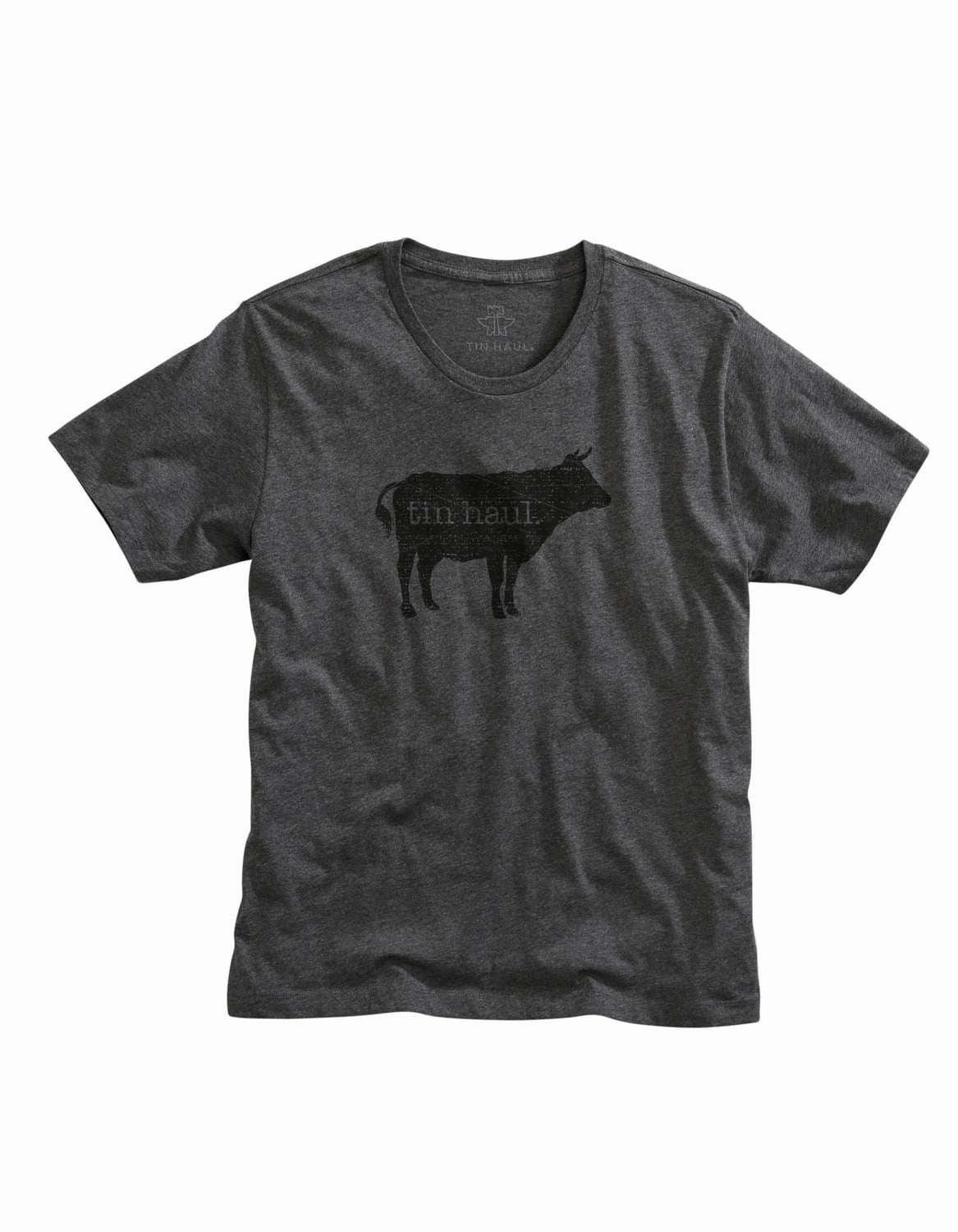 shopping spree Tin Haul Mens Dark Heather Grey Cotton Blend Beef S/S T-Shirt