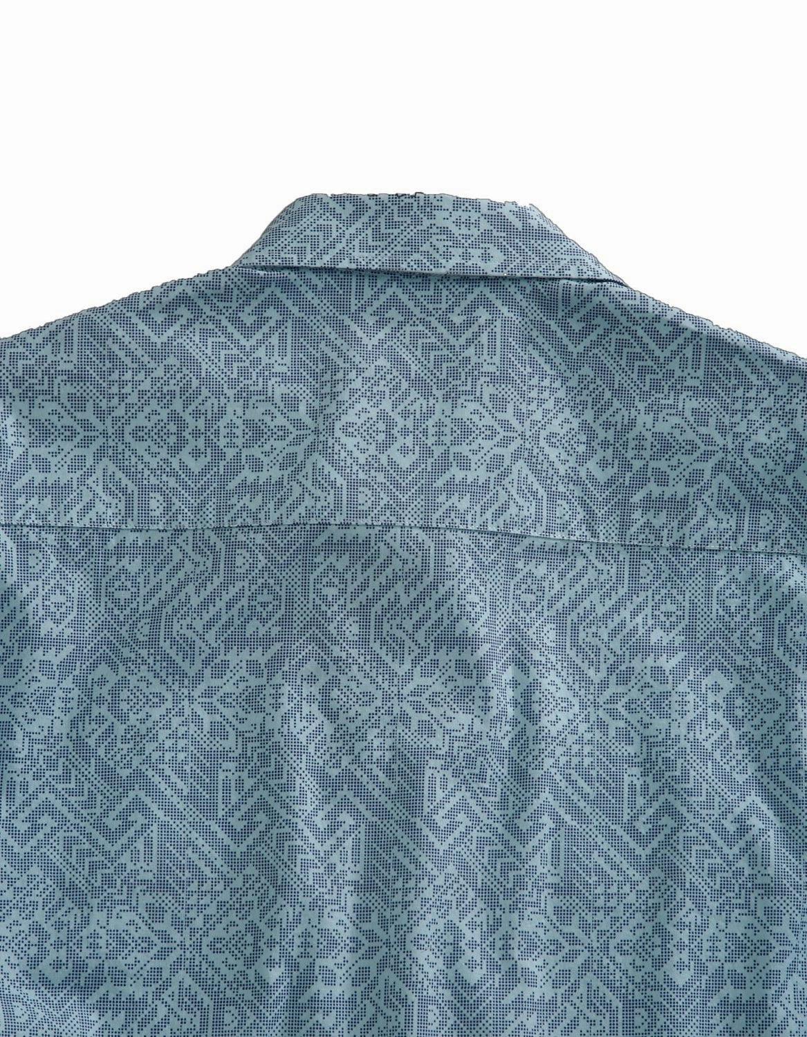 Tin Haul Mens Dot Matrix Aztec Blue 100% Cotton S/S Shirt Classic Design