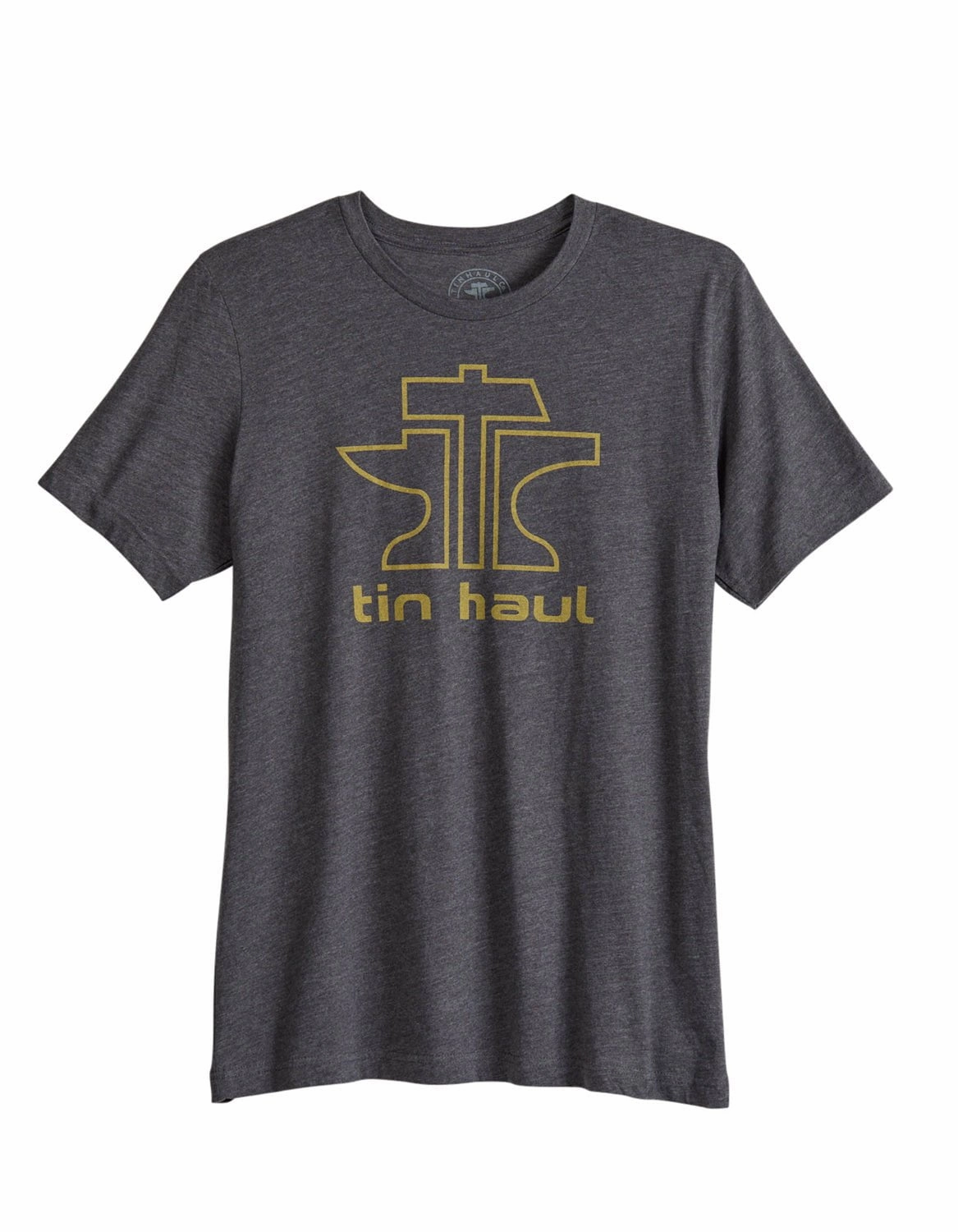 Tin Haul Mens Gold Anvil Logo Grey Cotton S/S T-Shirt Urban Casual Short Sleeve