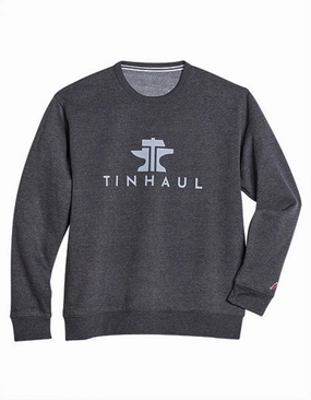 Tin Haul Mens Ultra Soft Fleece Heather Charcoal Poly/Cotton Sweatshirt Microfiber Material color block