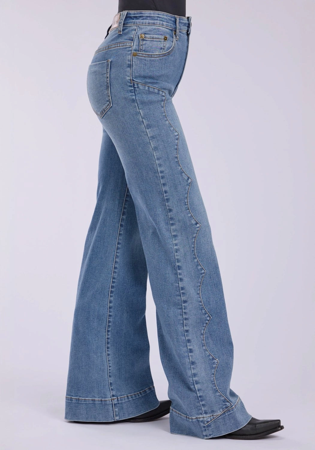 Tin Haul Womens 870 Claire Side Yokes Blue Cotton Blend Jeans Traveler Gear Nature Lover Night Out Weather Friendly