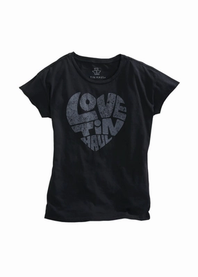 Tin Haul Womens Black 100% Cotton Love S/S T-Shirt holiday season Everyday Outfit