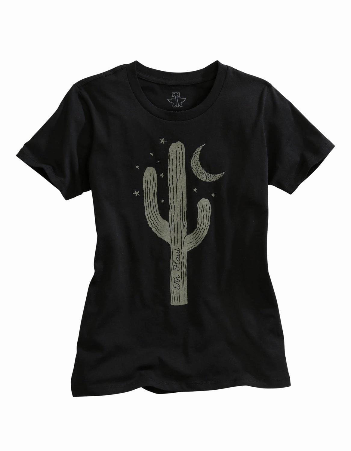 Tin Haul Womens Black 100% Cotton Single Cactus S/S T-Shirt Durable Quality