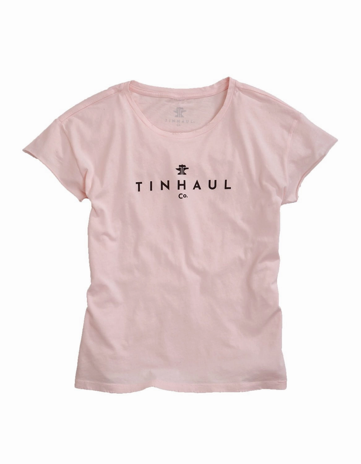 Tin Haul Womens Faded Pink 100% Cotton Anvil and Hammer S/S T-Shirt Travel Essential Double Stitched Seams