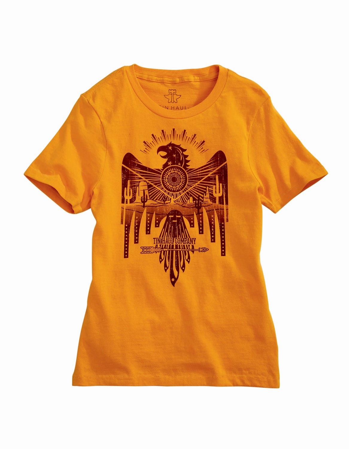Stylish Element Tin Haul Womens Gold 100% Cotton Bold Eagle S/S T-Shirt