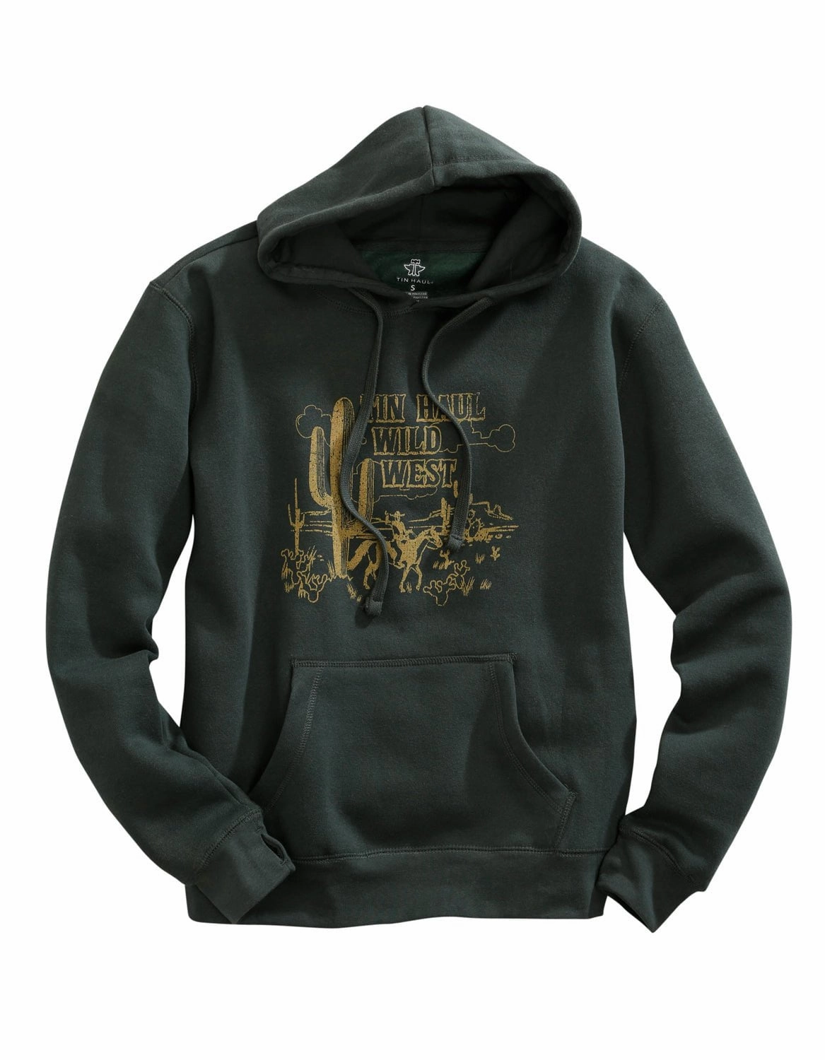 Tin Haul Womens Green Cotton Blend Wild West Hoodie Durable Zipper