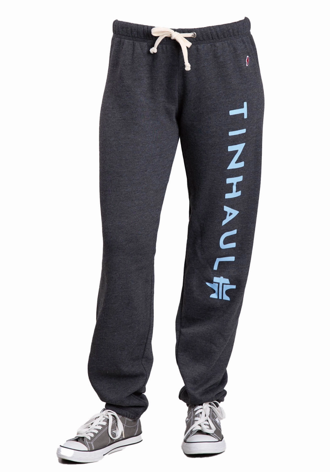 Tin Haul Womens Logo Down Leg Black Cotton Blend Sweat Pants Versatile Outfit Essential Wardrobe