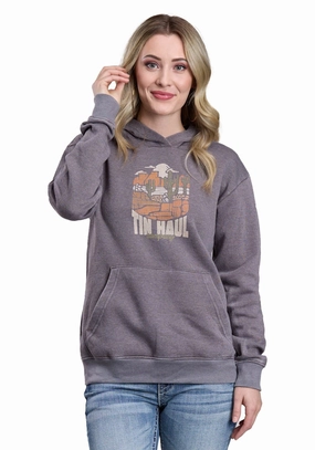 Classic Urban Wear Flexible Knit Tin Haul Womens Mesa Desert Cactus Grey Cotton Blend Hoodie