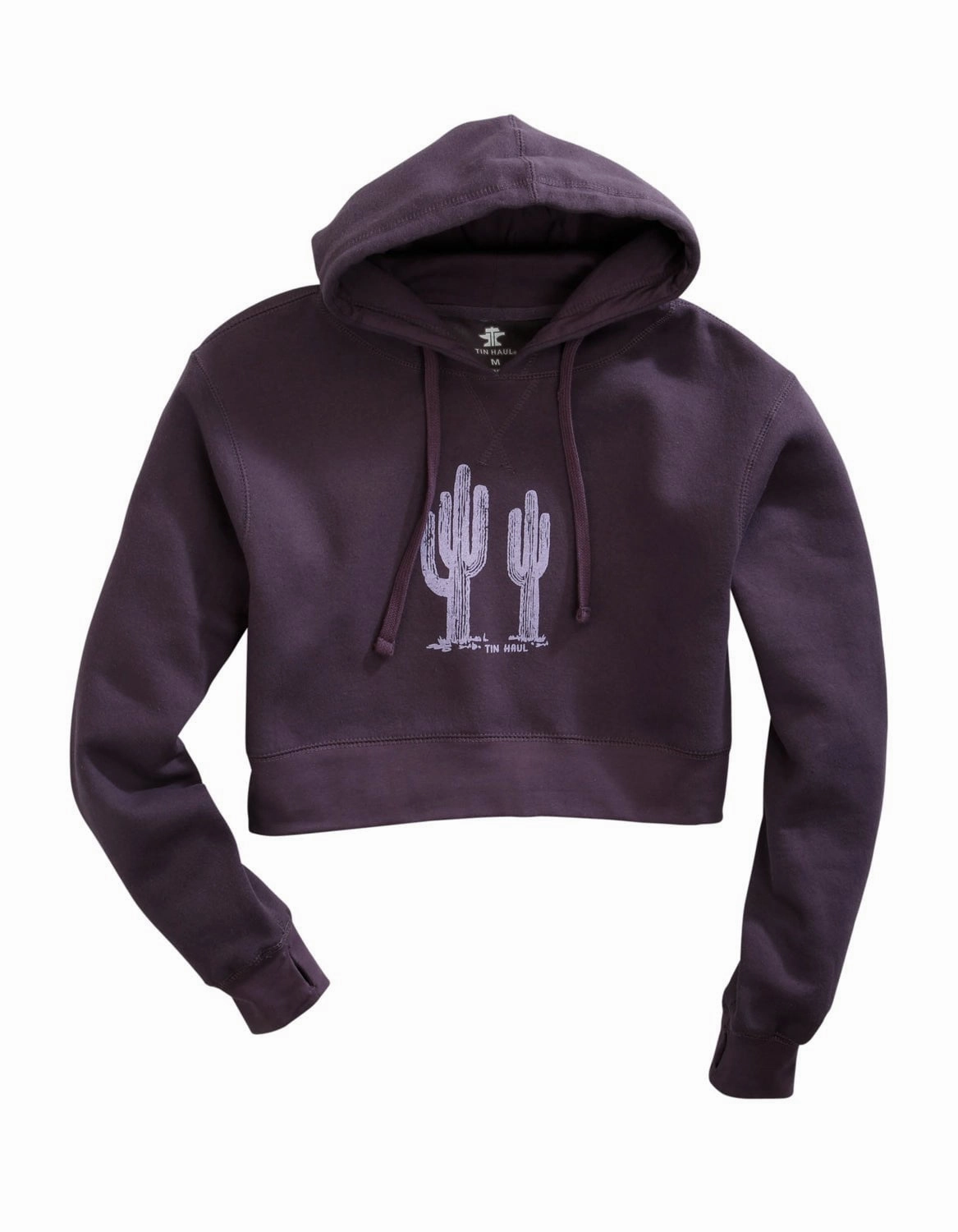 Mold resistant Tin Haul Womens Purple Cotton Blend Cactus Print Hoodie