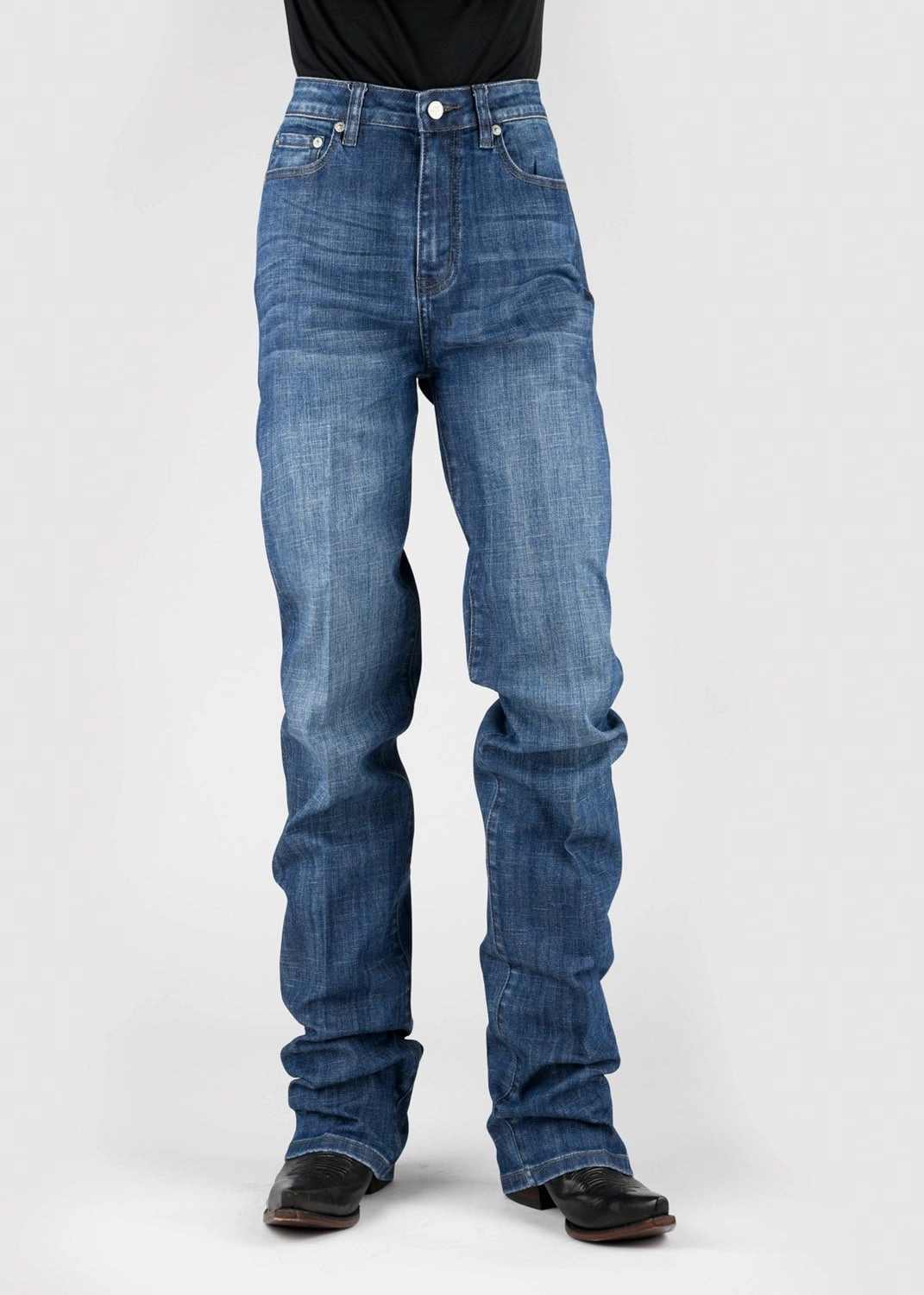 No Iron Wear Work Meeting Casual Tin Haul Womens Rachel Double Horseshoe Blue Cotton Blend Jeans