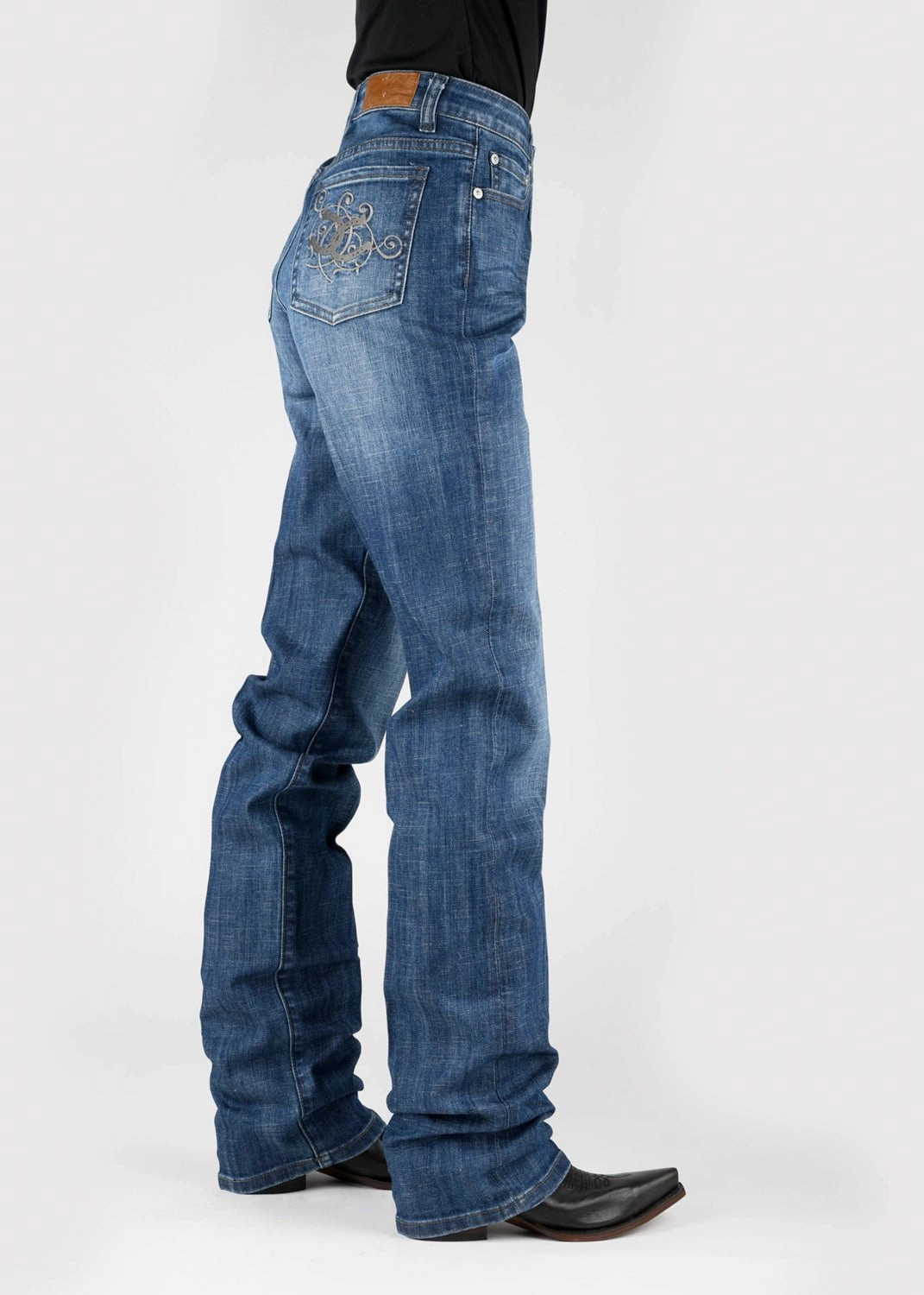 Tin Haul Womens Rachel Double Horseshoe Blue Cotton Blend Jeans Function Ready Stylish Daily Wear Parent Style