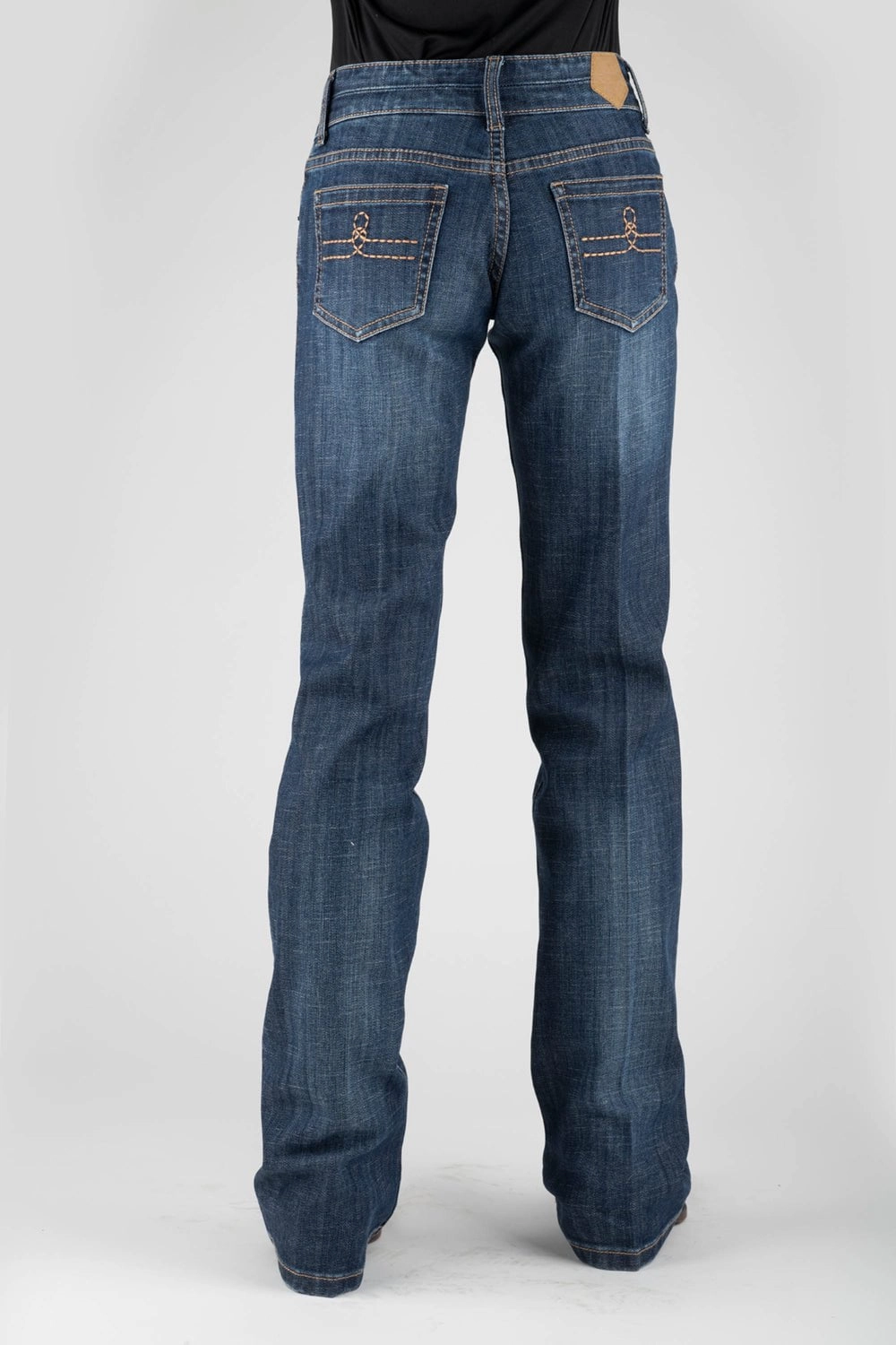 Tin Haul Womens Rosie Double X Loop Blue Cotton Blend Jeans Minimalist Night Out Smooth