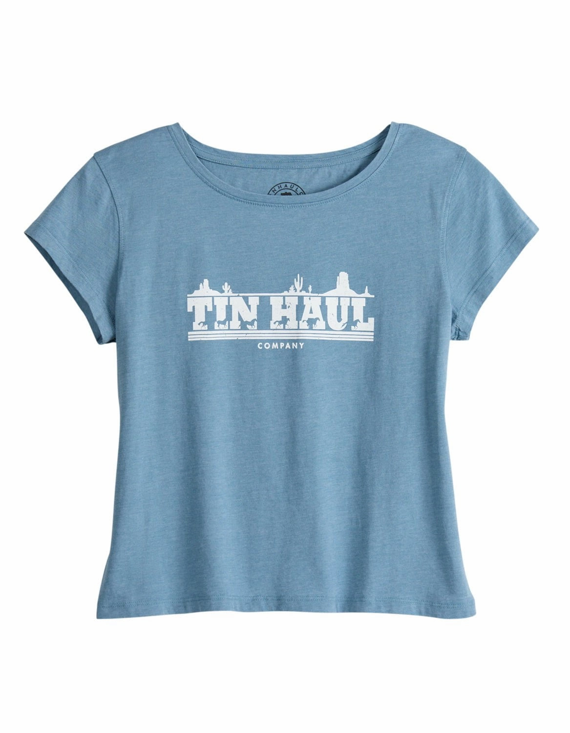 Professional Look Tin Haul Womens Running Horse Blue Cotton S/S T-Shirt