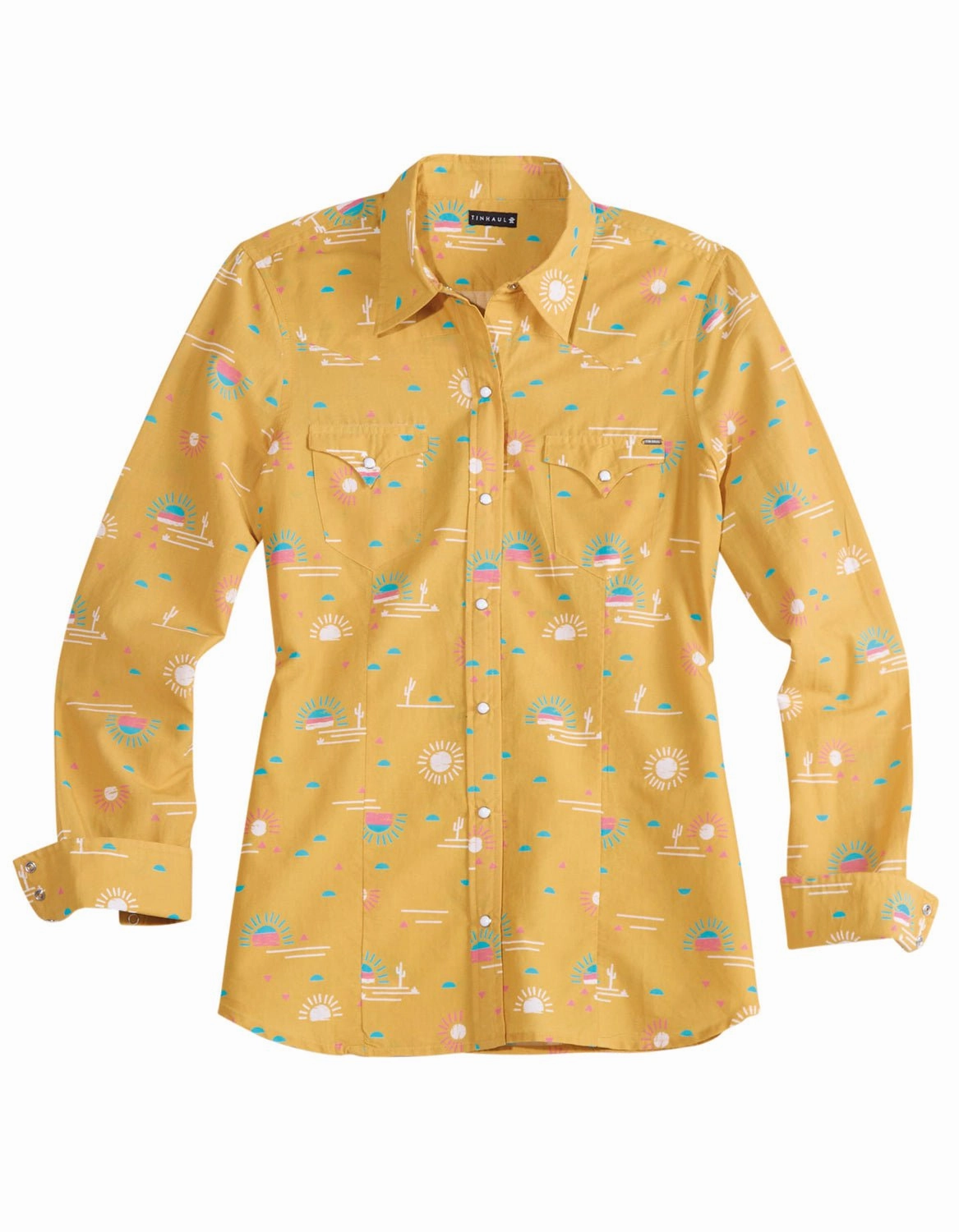 Wardrobe Staple Anti Static Fabric Tin Haul Womens Santa Fe Sun Yellow 100% Cotton L/S Shirt