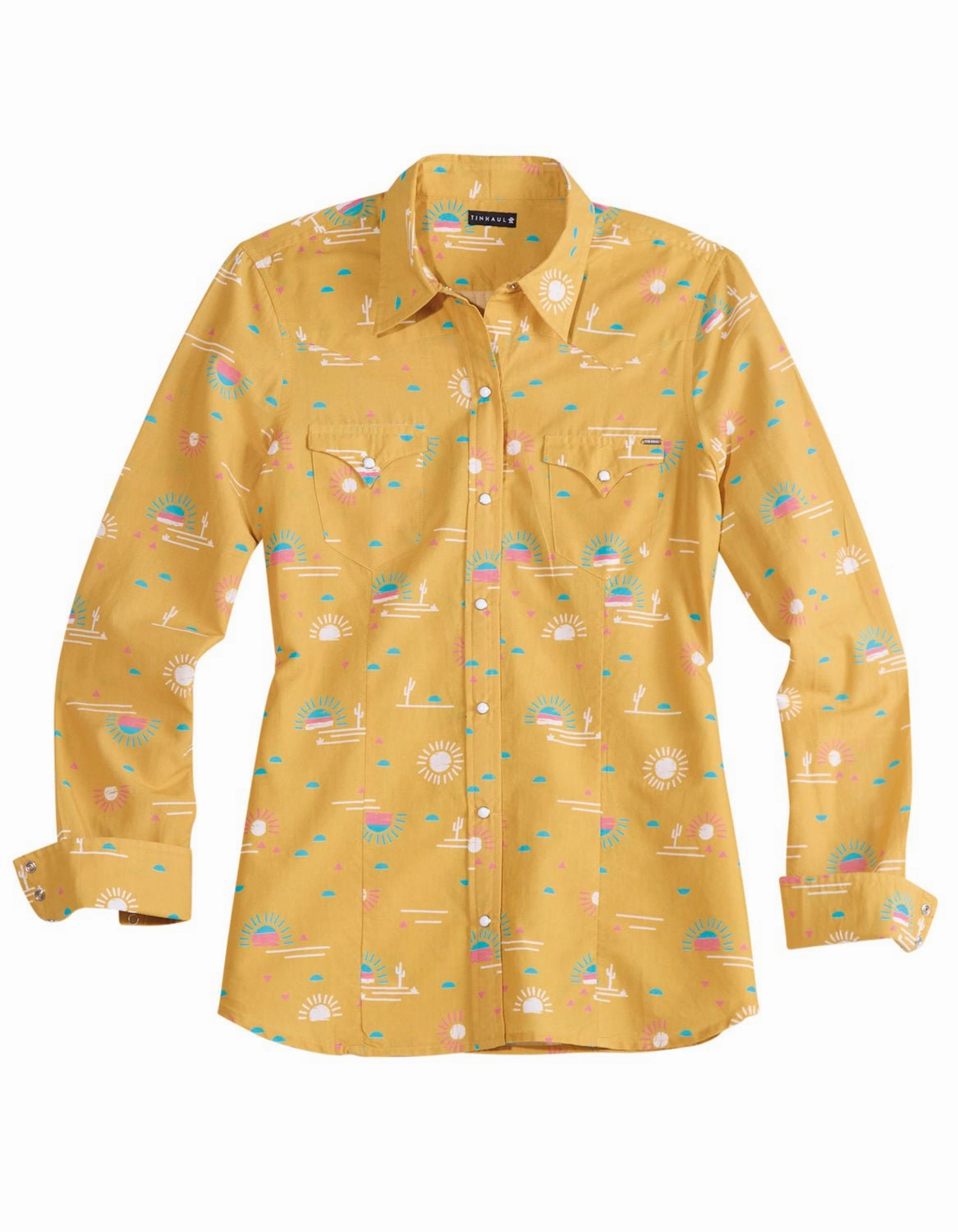 Regular Fit Tin Haul Womens Santa Fe Sun Yellow 100% Cotton L/S Shirt