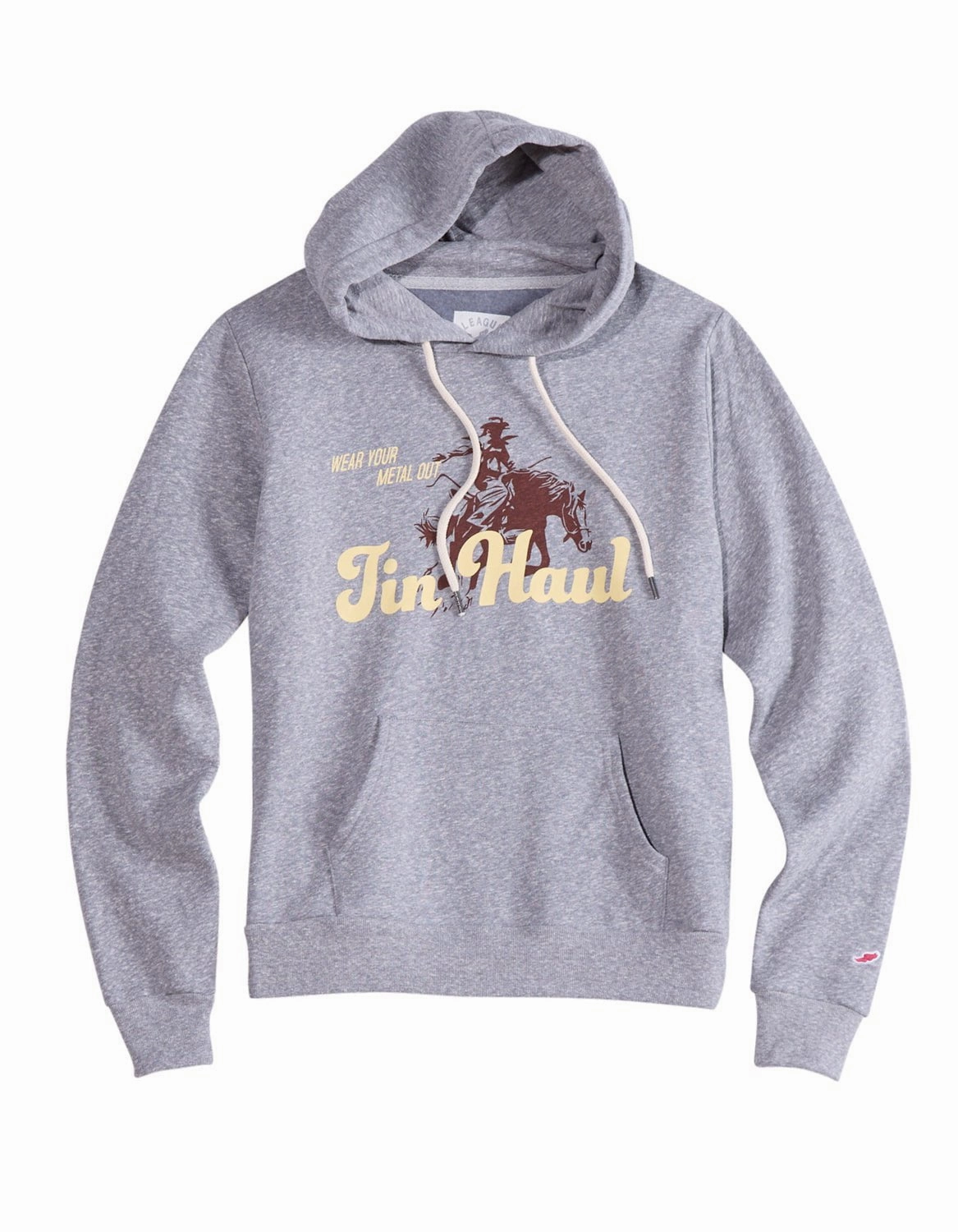 Hooded Comfort Fit Tin Haul Womens Wear Your Metal Out Bronc Grey Cotton Blend Hoodie