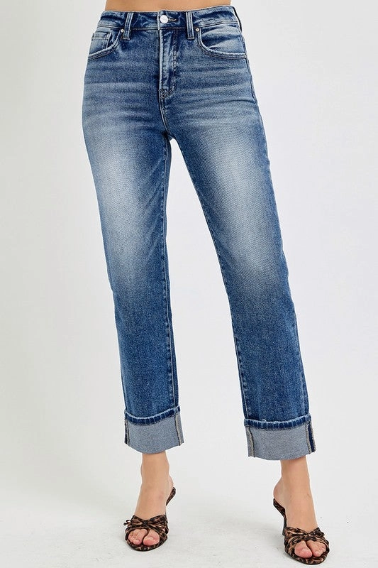 TOMMY TUMMY CONTROL HIGH RISE CROP STRAIGHT JEANS Relaxed Taper