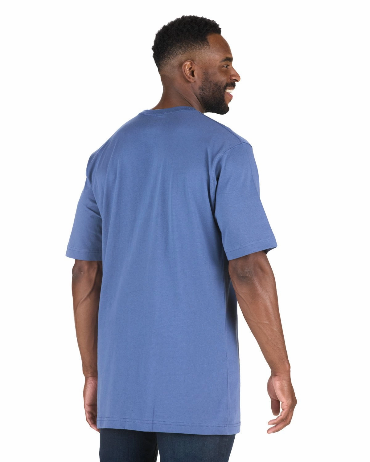 Anti Pilling Surface Sleek Fit Berne Mens Heavyweight Pocket Tee Royal Blue 100% Cotton S/S T-Shirt