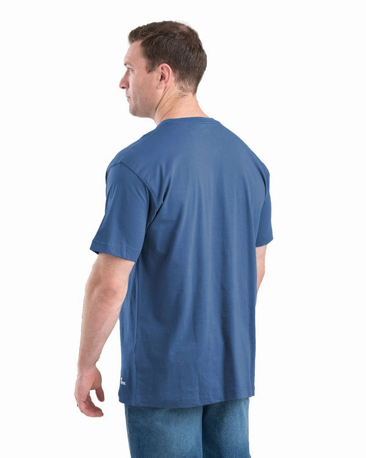 Berne Mens Heavyweight Pocket Tee Royal Blue 100% Cotton S/S T-Shirt Practical Choice