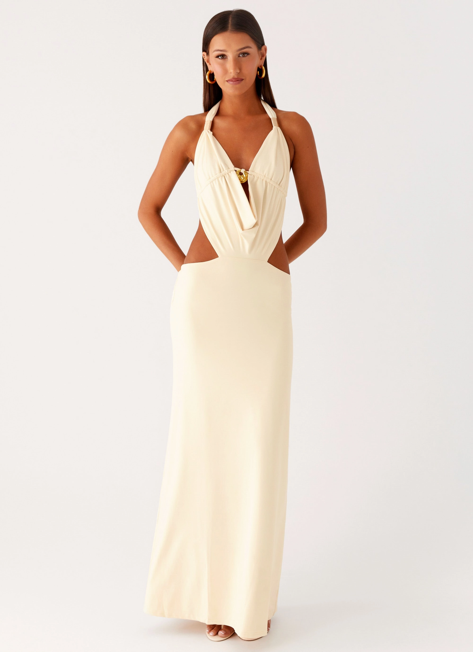 Hiking Outerwear Torina Halter Maxi Dress - Lemon