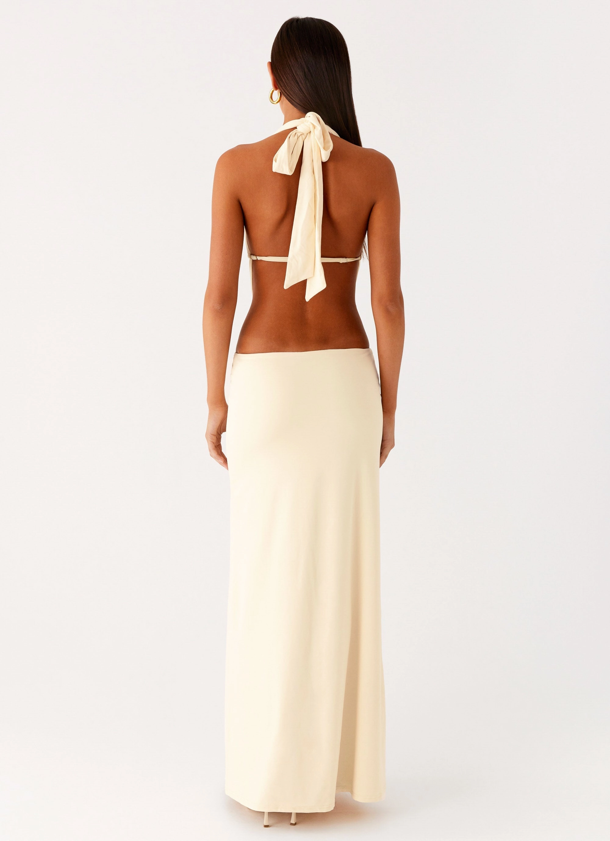 Torina Halter Maxi Dress - Lemon All-Season Wear