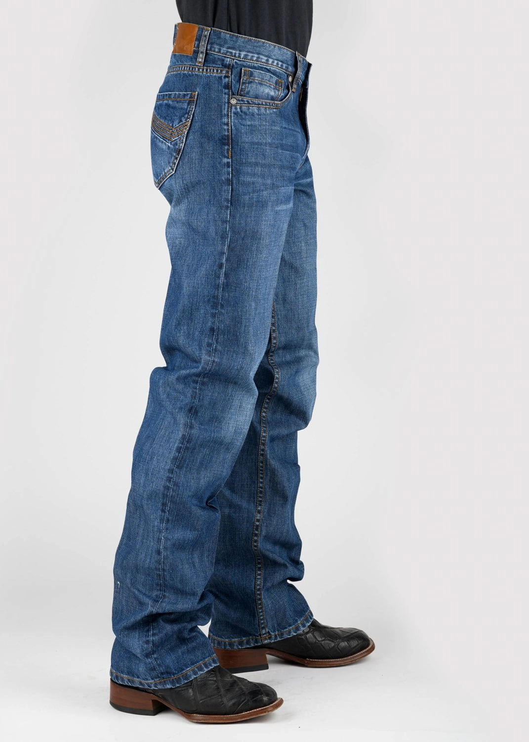 Non Toxic Textile Certified Tin Haul Mens Regular Joe Angle Embroidered Blue 100% Cotton Jeans