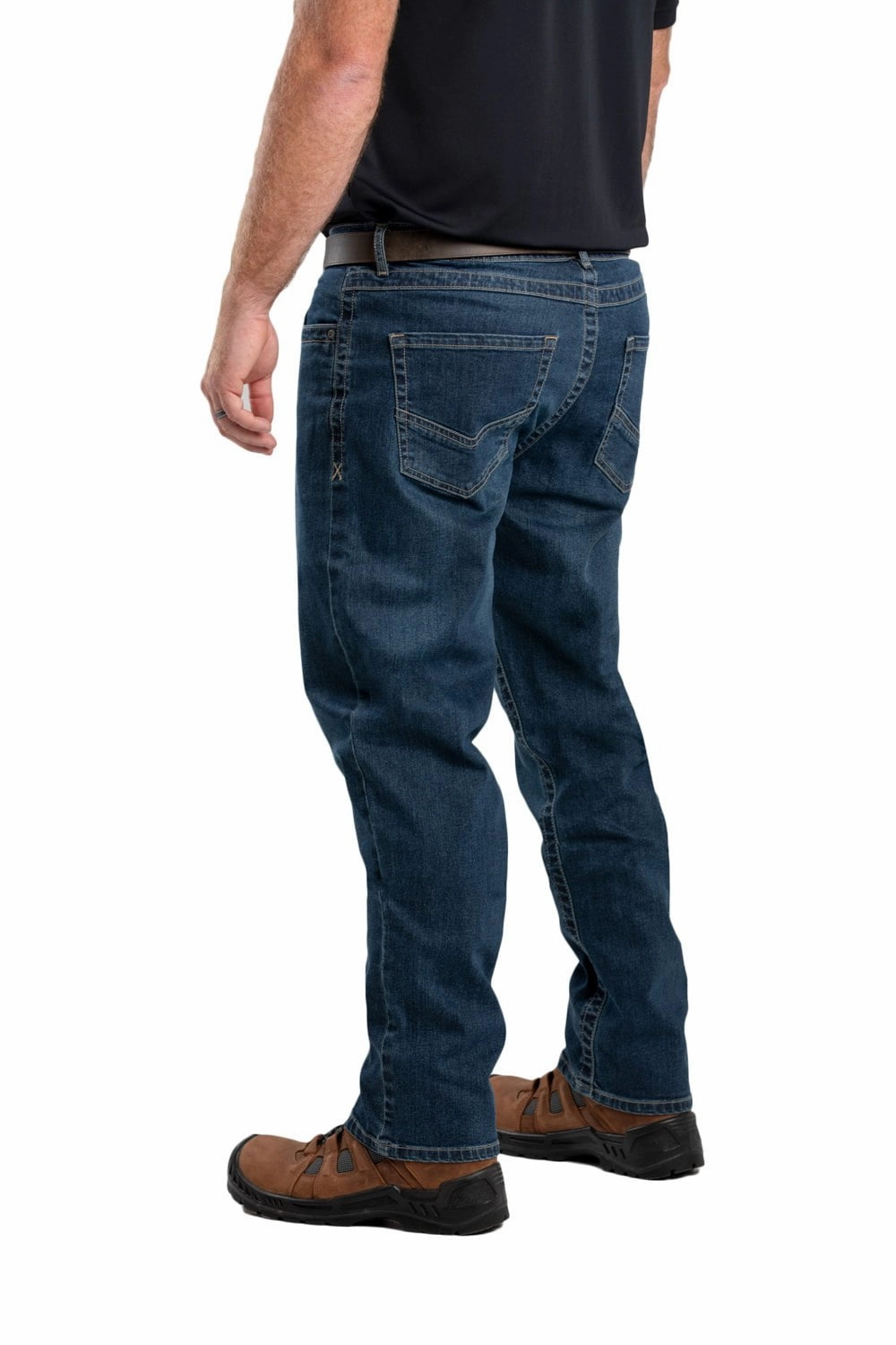 Berne Mens Granite Cotton Blend Highland Flex Regular Straight Leg Jeans Stretch Fit Denim