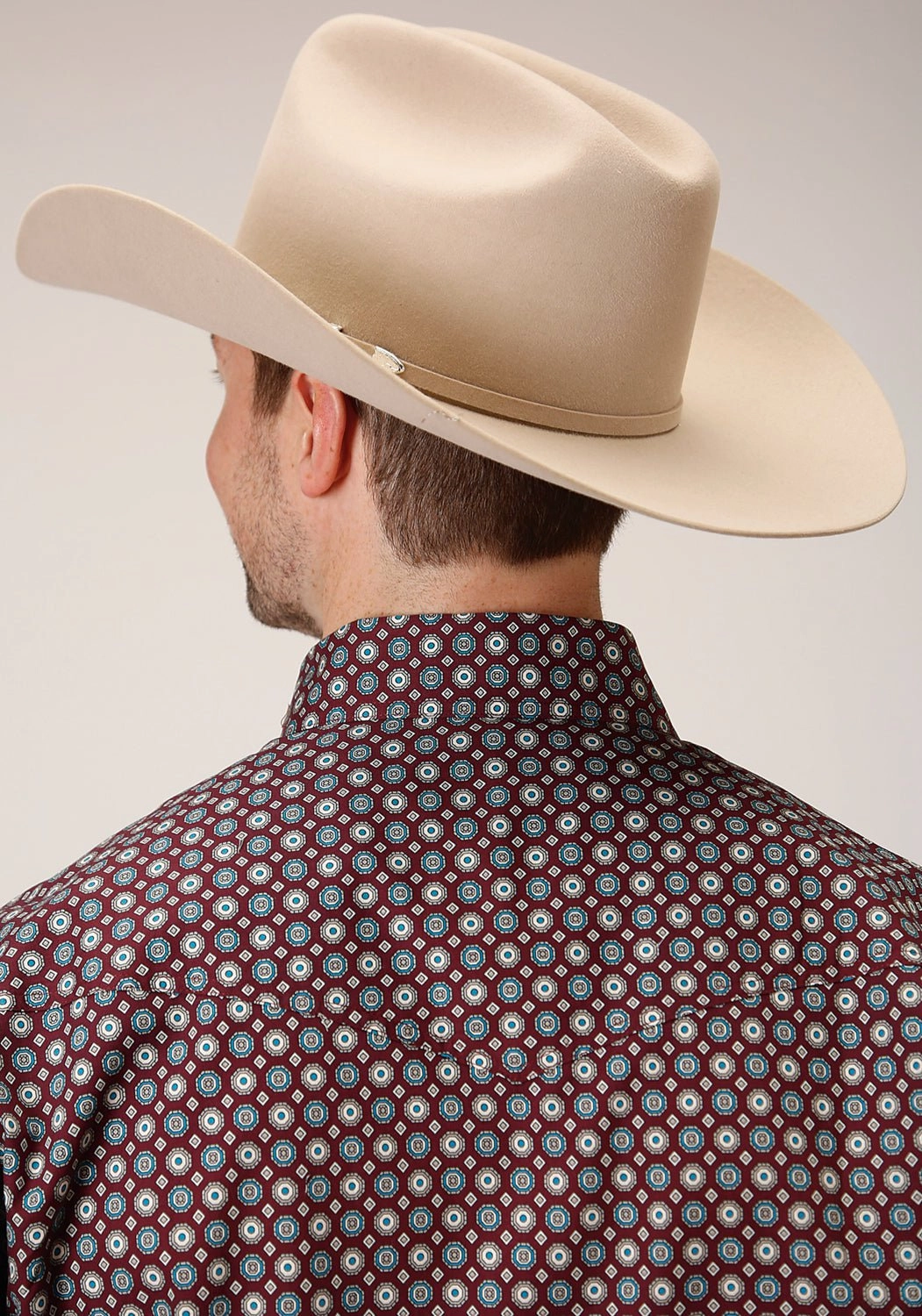 Smart Appearance Urban Trend Roper Mens Wine 100% Cotton Red Currant Foulard L/S Tall Shirt