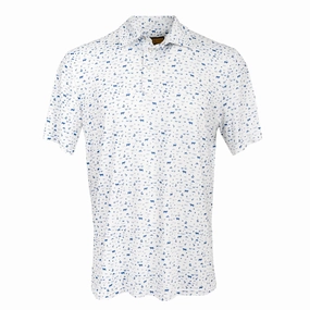 Creative Professional Weekend Casual STS Ranchwear Mens Fairway Blaze White/Navy Poly/Spandex S/S Polo Shirt