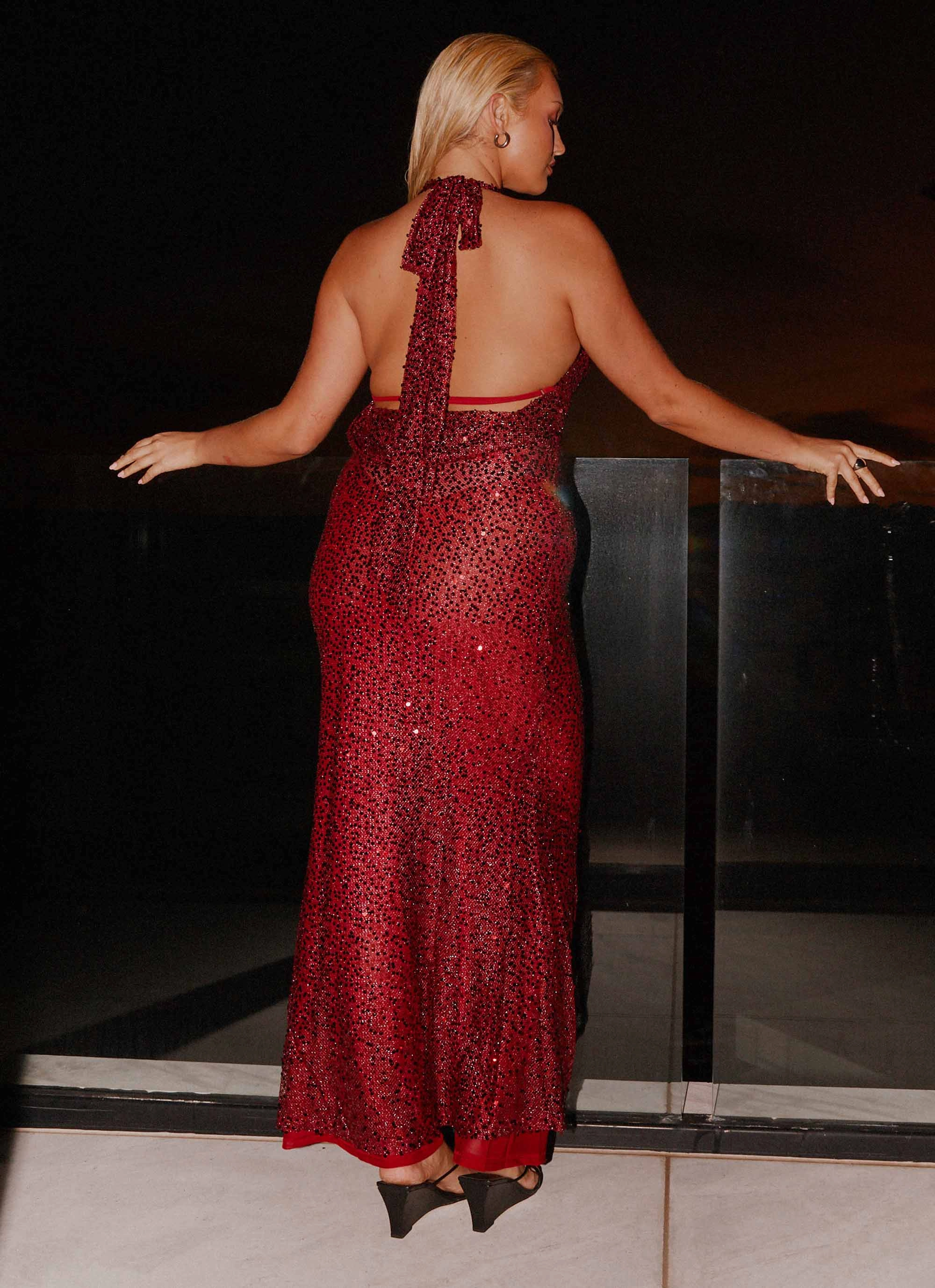 Treasured Sequin Maxi Dress - Fuchsia Chic and Elegant