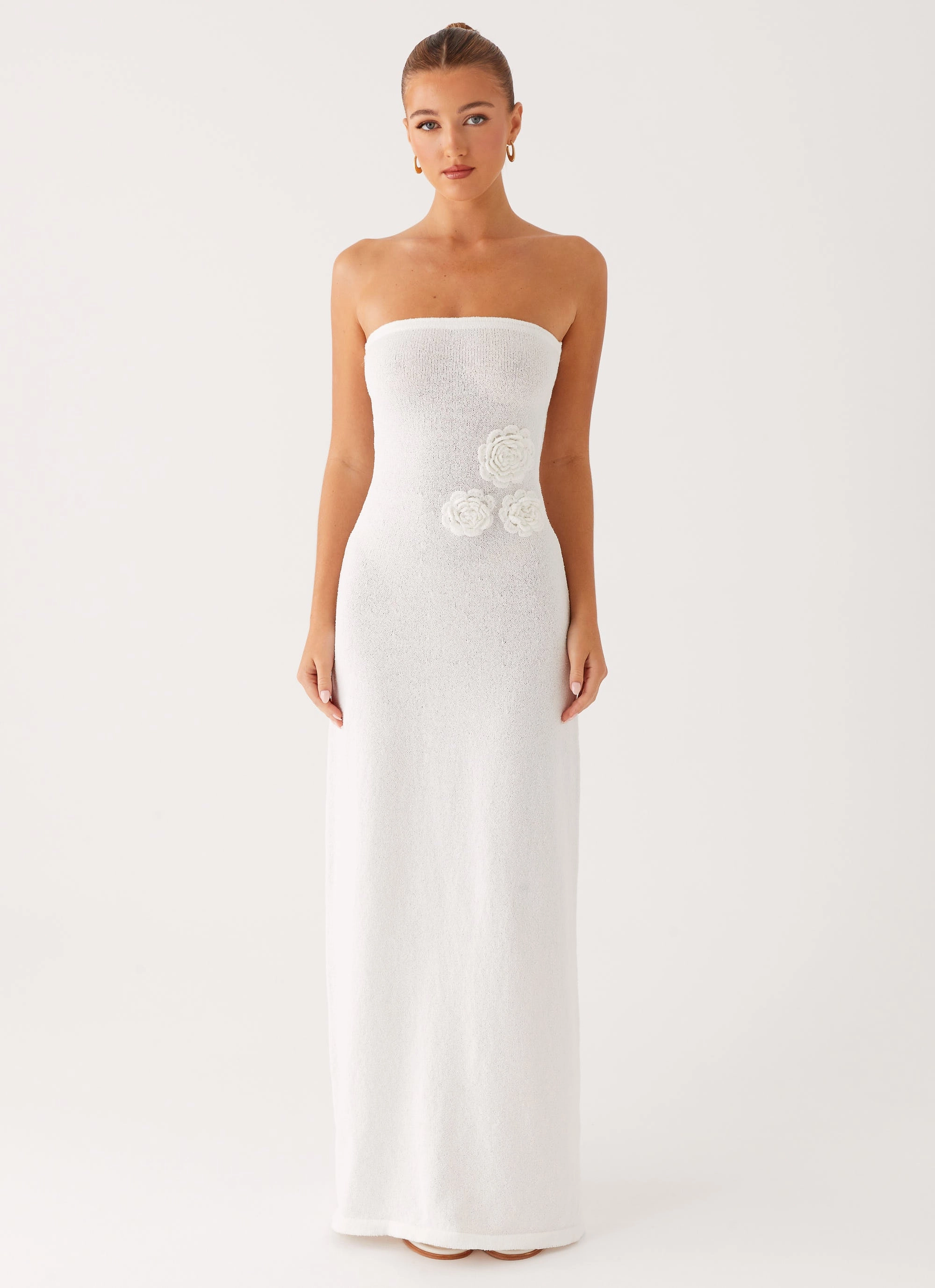 Statement-Print Arli Strapless Maxi Dress - Ivory