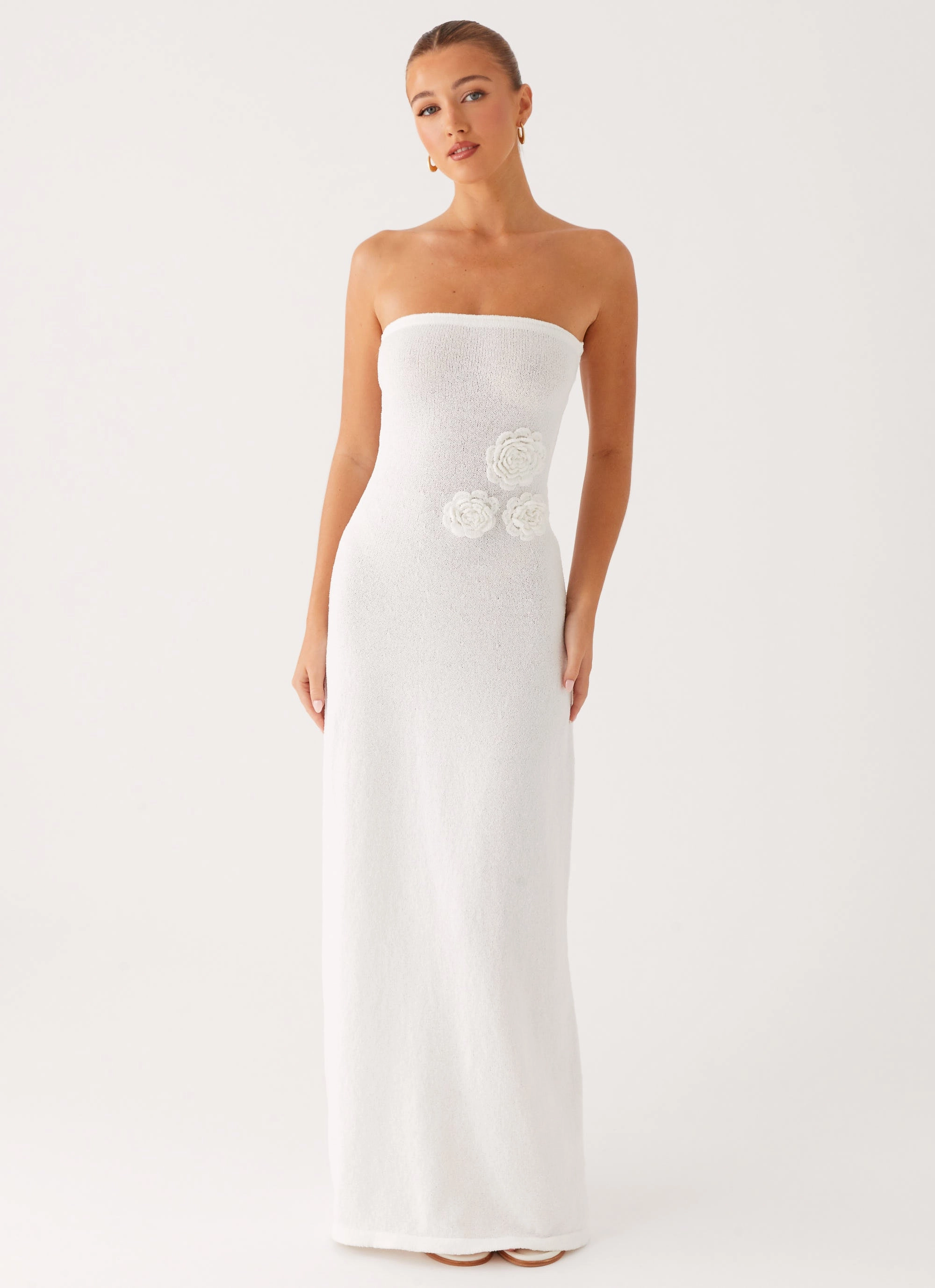 Arli Strapless Maxi Dress - Ivory Bold Patterns