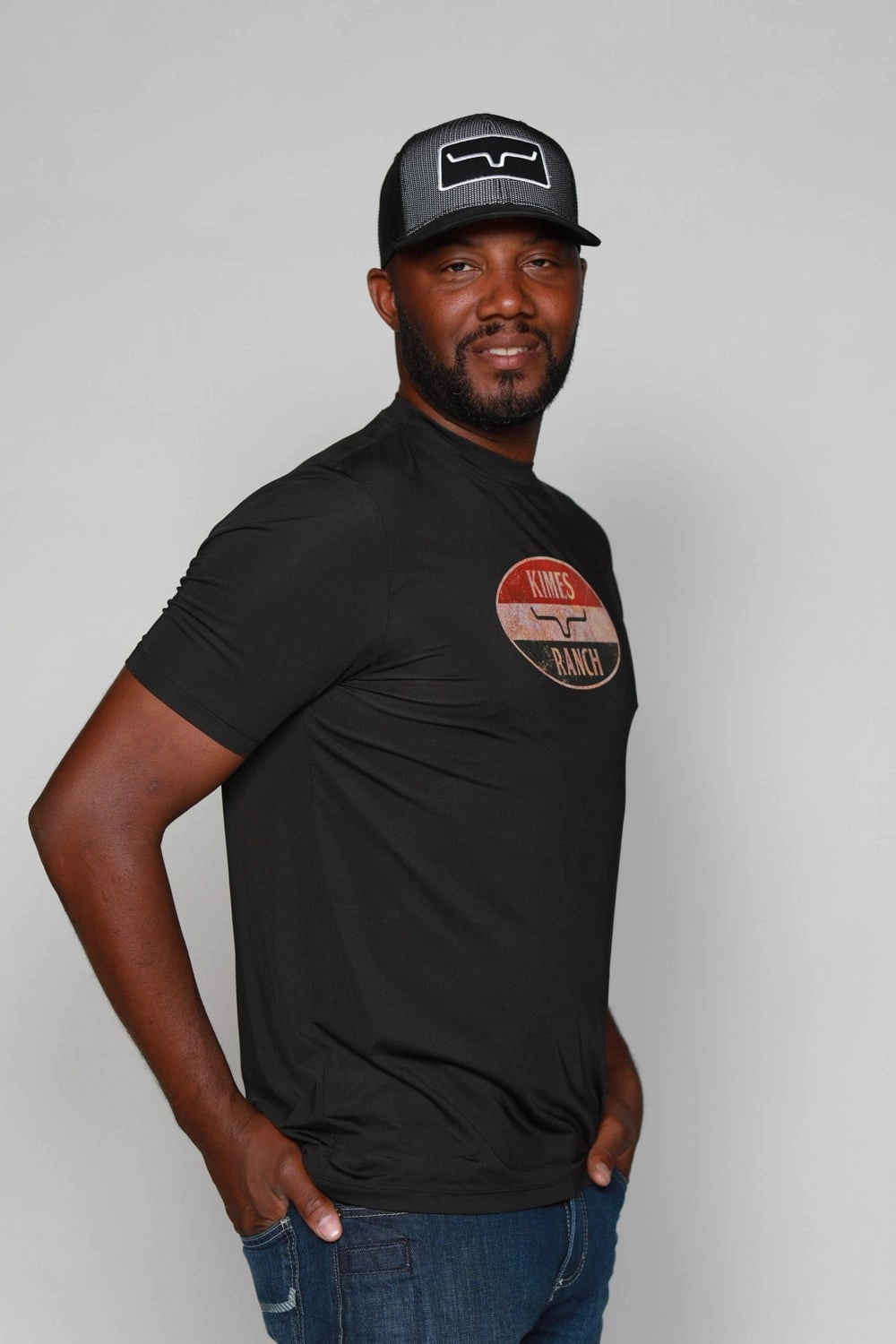 Active Wear Elegant Finish Kimes Ranch Mens American Standard Tee Black Polyester S/S T-Shirt