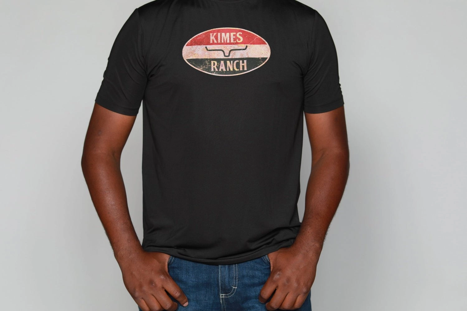 Kimes Ranch Mens American Standard Tee Black Polyester S/S T-Shirt Breathable Lining