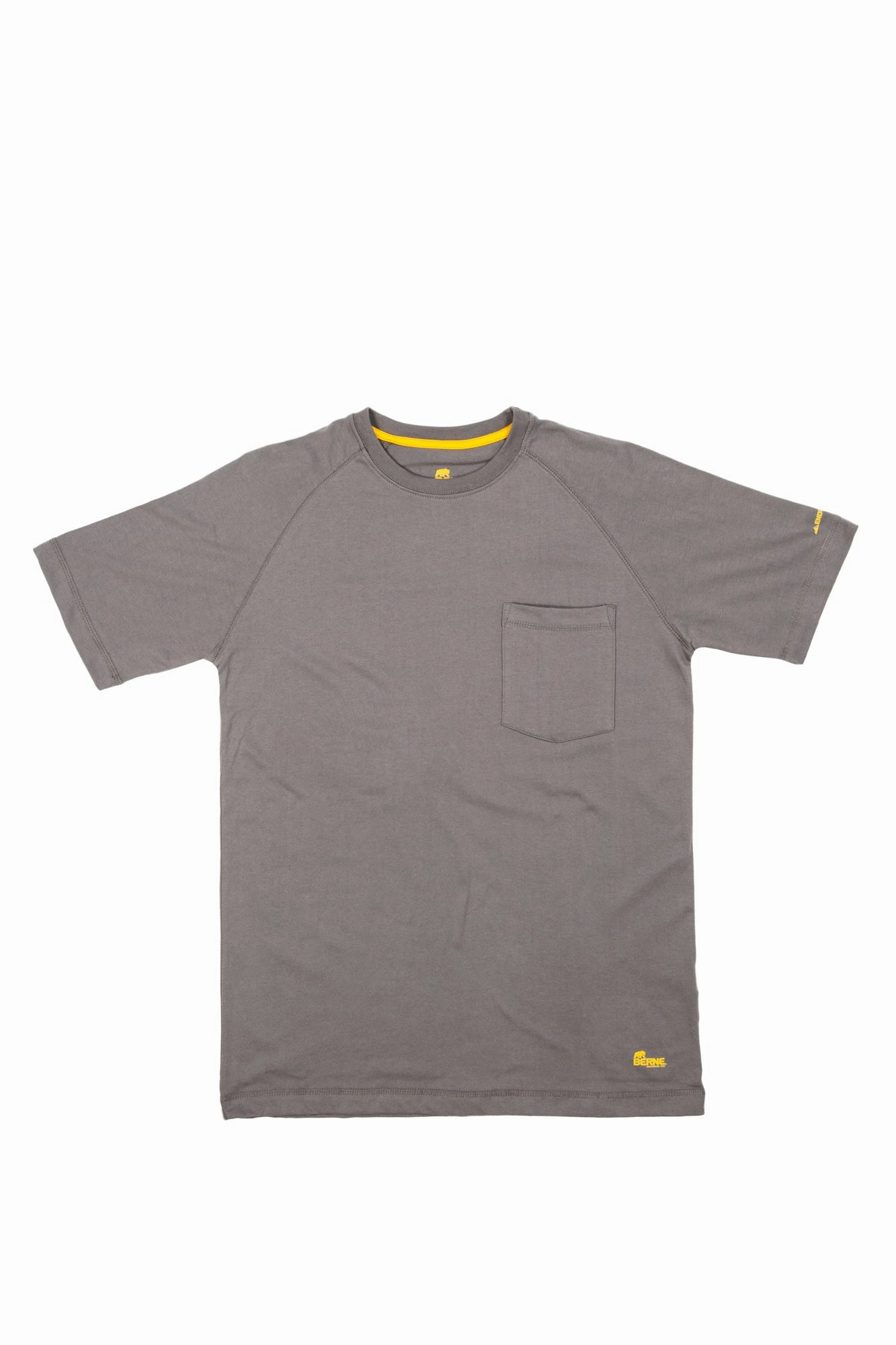 Layered Collar Berne Mens Titanium Cotton Blend Performance Tee S/S