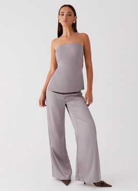 Palm Cove Satin Pants - Grey HighImpact Support