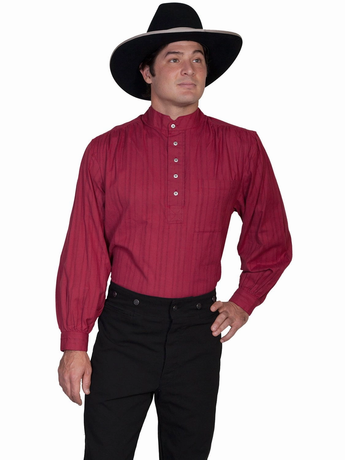 Scully RangeWear Mens Burgundy 100% Cotton Tombstone L/S Western Shirt Urban Wear Limited Edition