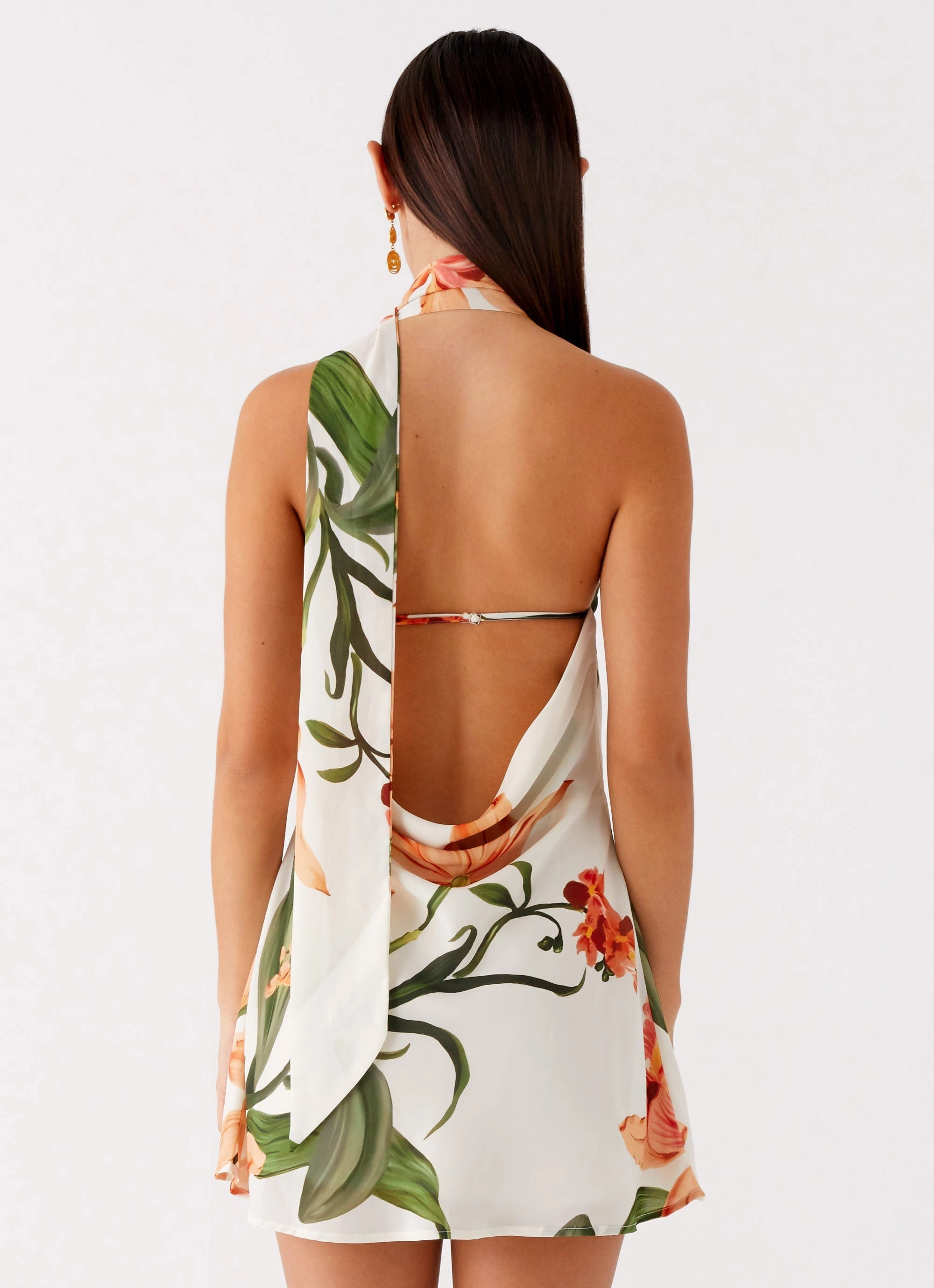 Soft and Chic Trisha Mini Dress - Floral Print