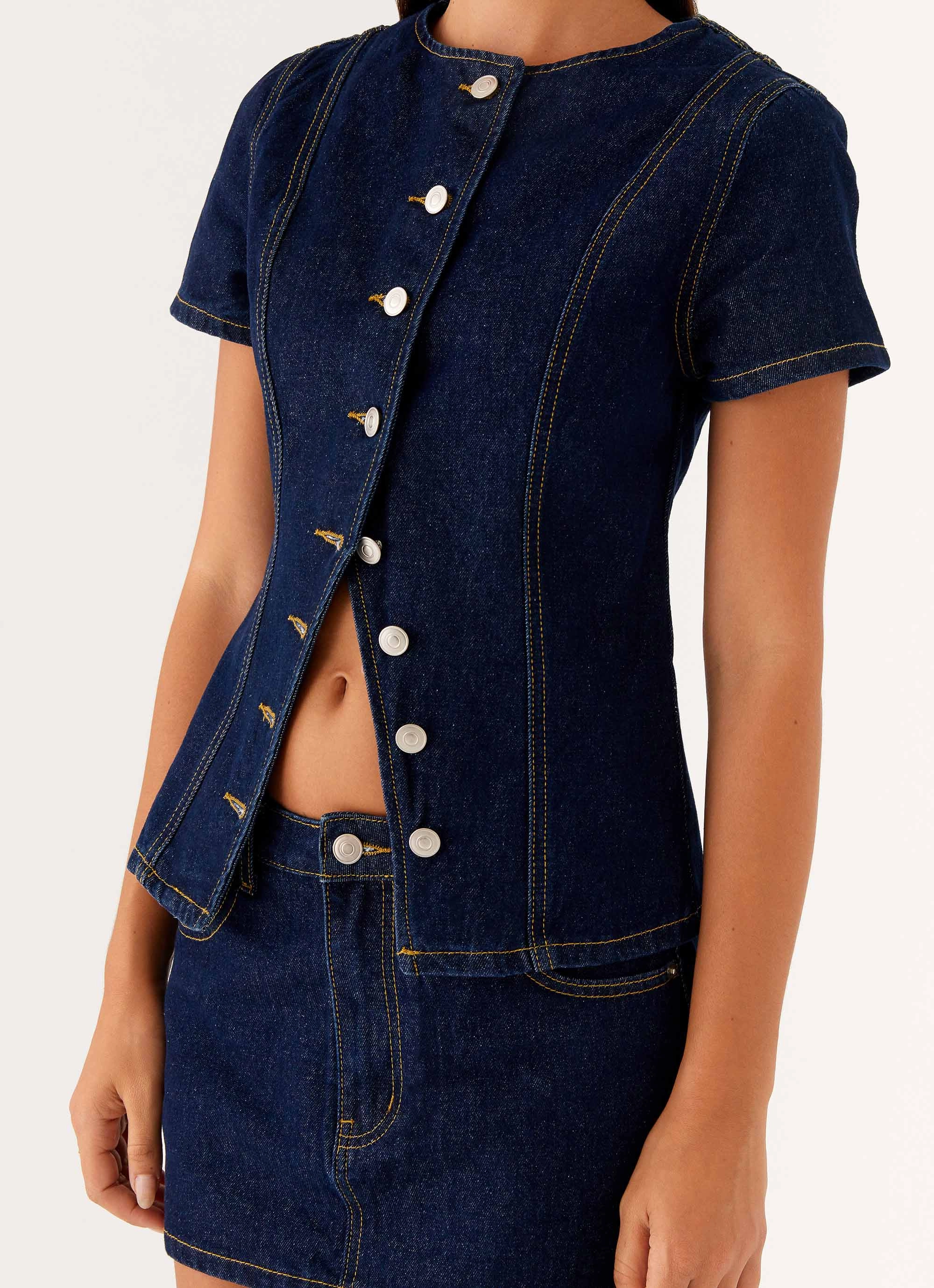 Convertible Style Jagger Top - Indigo