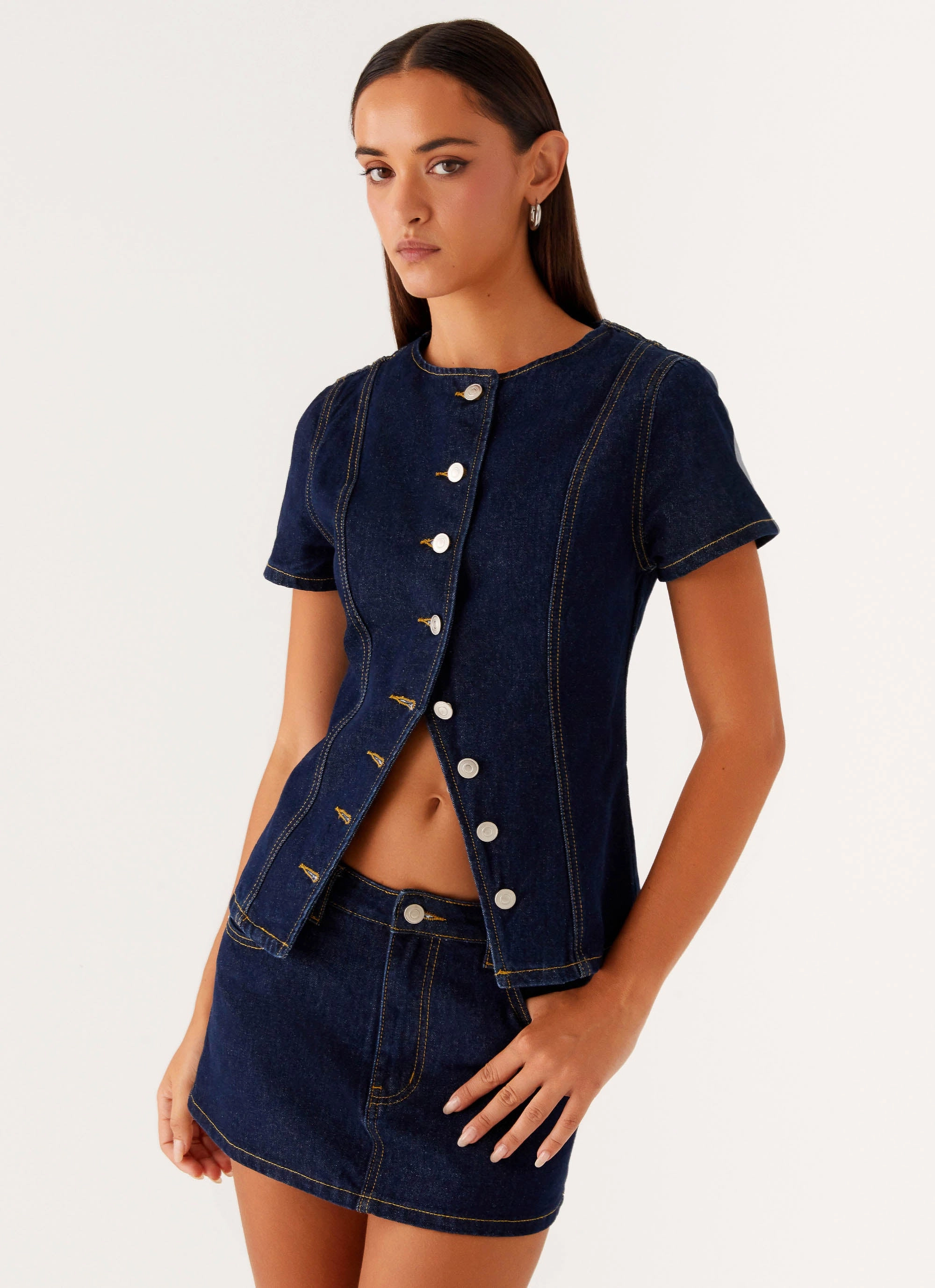 Printed Blouse Jagger Top - Indigo